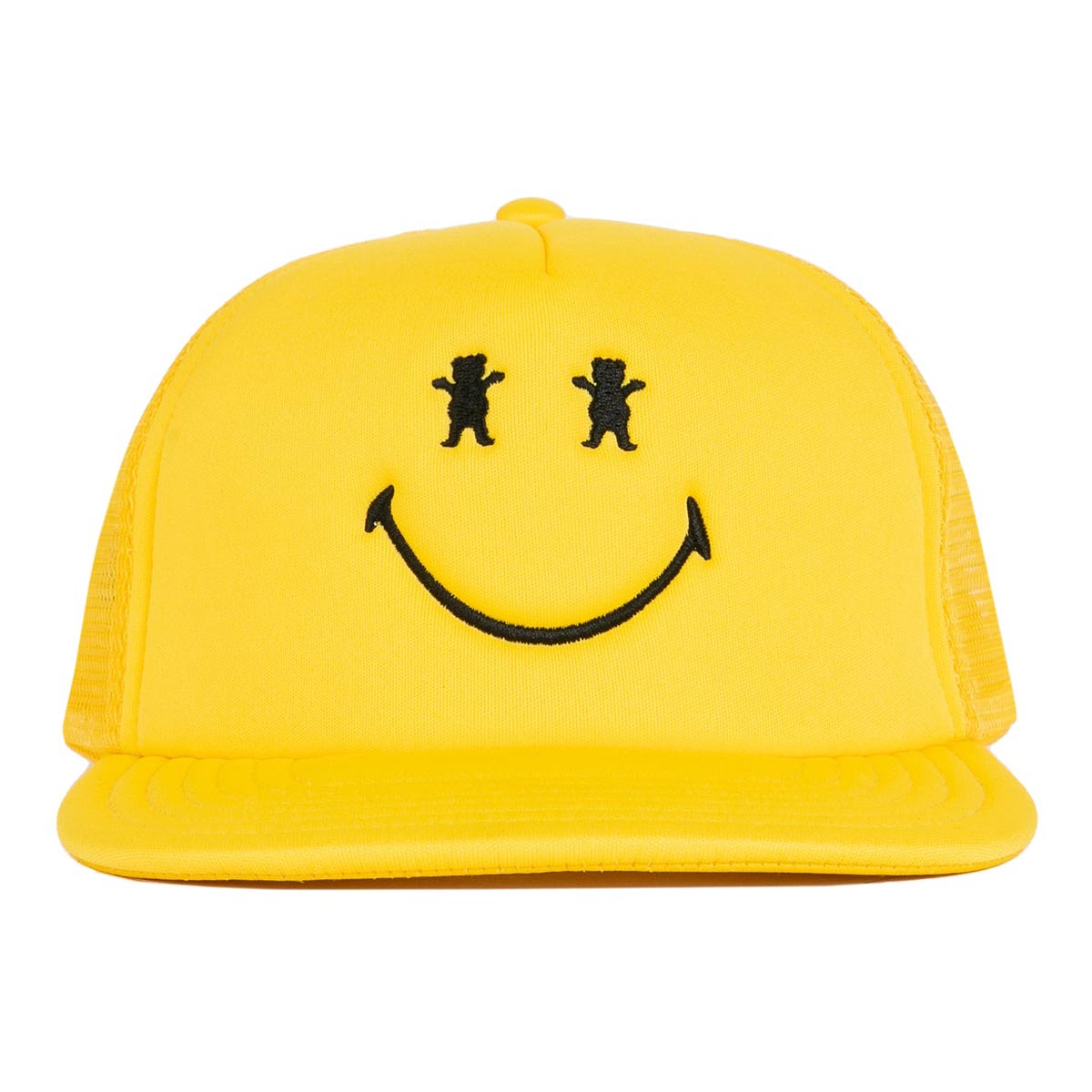 Grizzly x Smiley World Big Smile Trucker Snapback Hat - Yellow image 2