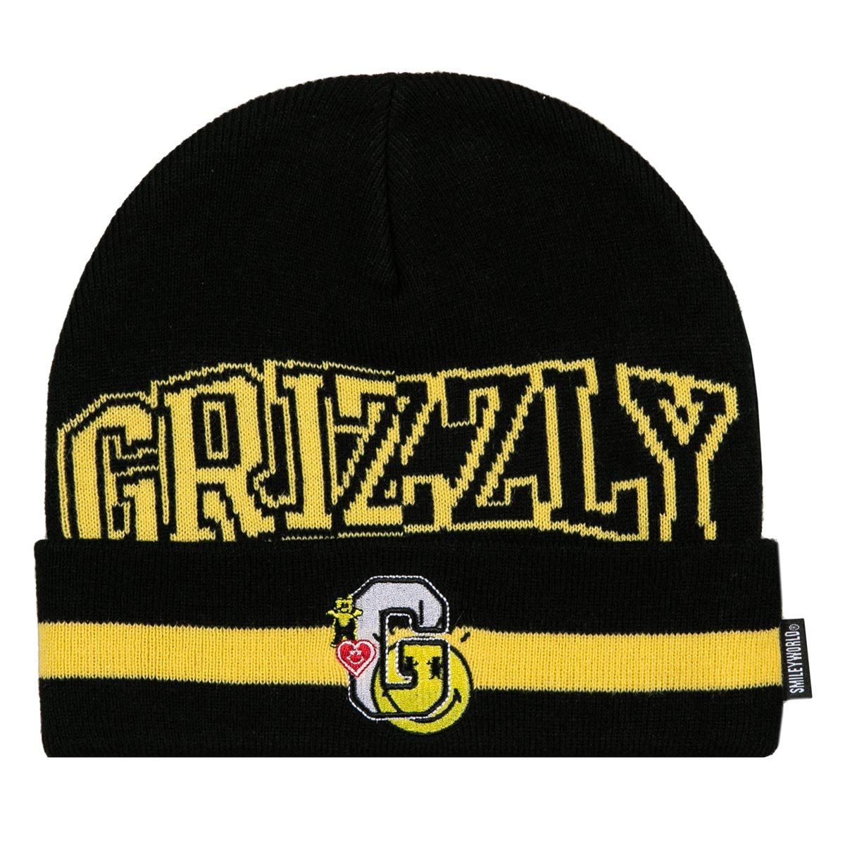 Grizzly x Smiley World School Of Happines Beanie - Black image 1