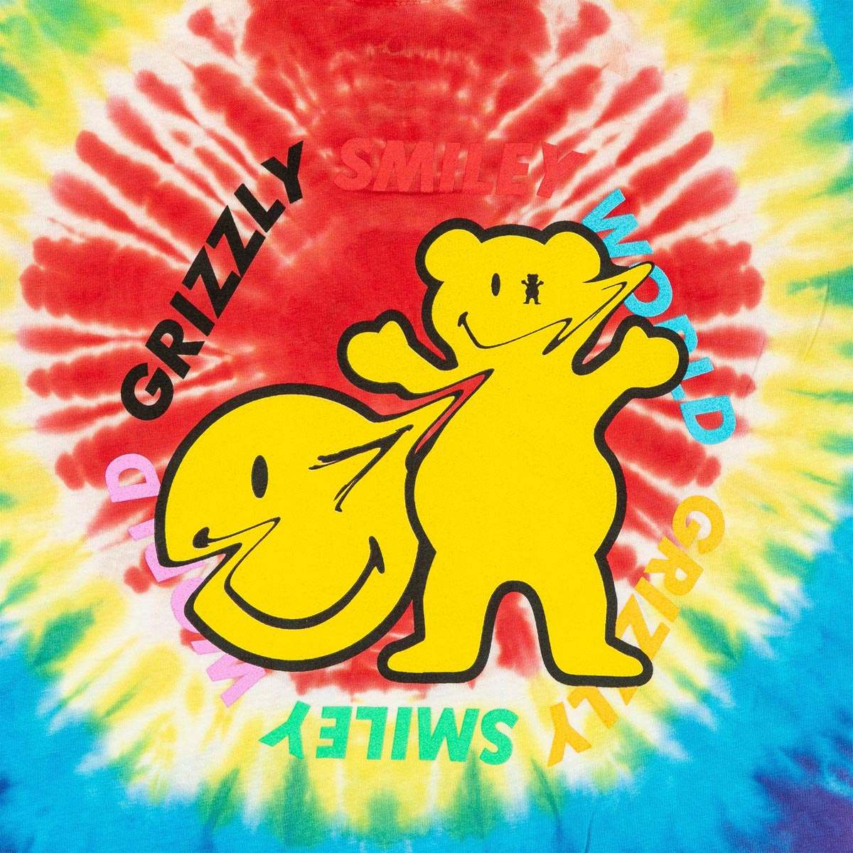 Grizzly x Smiley World T-Shirt - Tie Dye image 3
