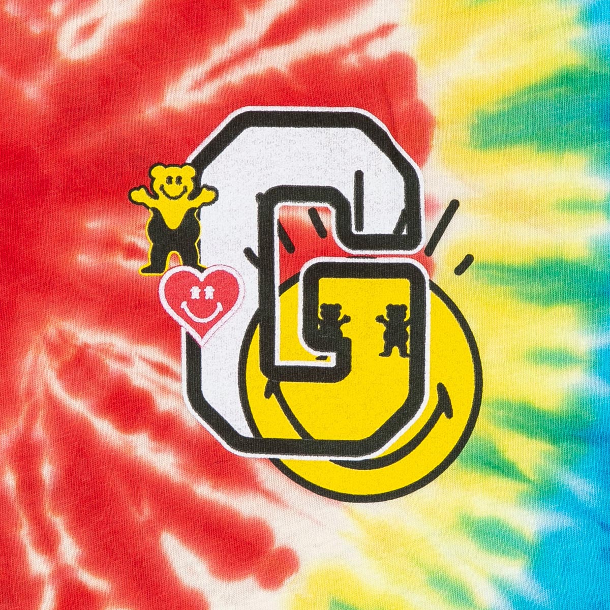 Grizzly x Smiley World T-Shirt - Tie Dye image 4