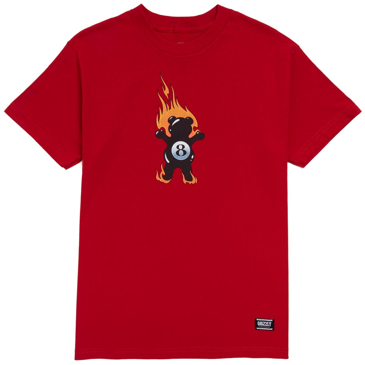 Grizzly Behind The 8Ball T-Shirt - Red image 1