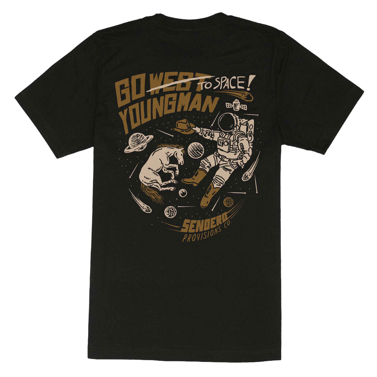 Sendero To Space T-Shirt - Black image 1