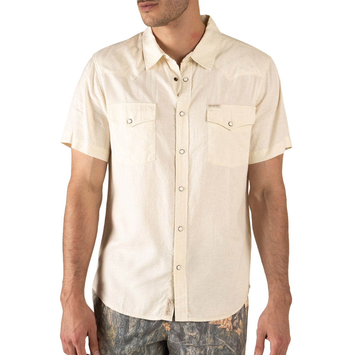 Sendero The Wyatt Pearl Snap Solid Shirt - Antique White image 2