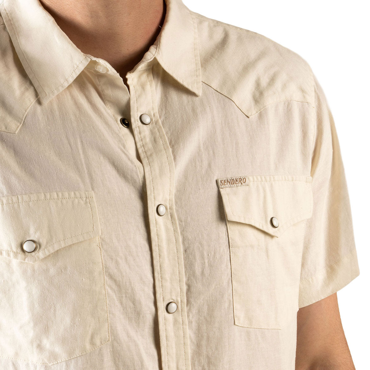 Sendero The Wyatt Pearl Snap Solid Shirt - Antique White image 4