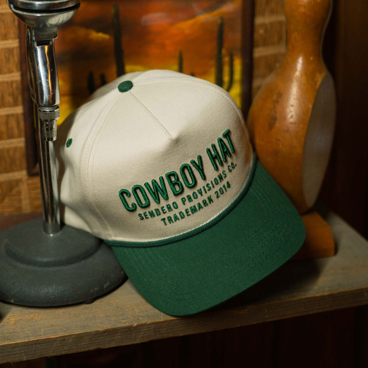 Sendero Cowboy Hat - Cream/Green image 4