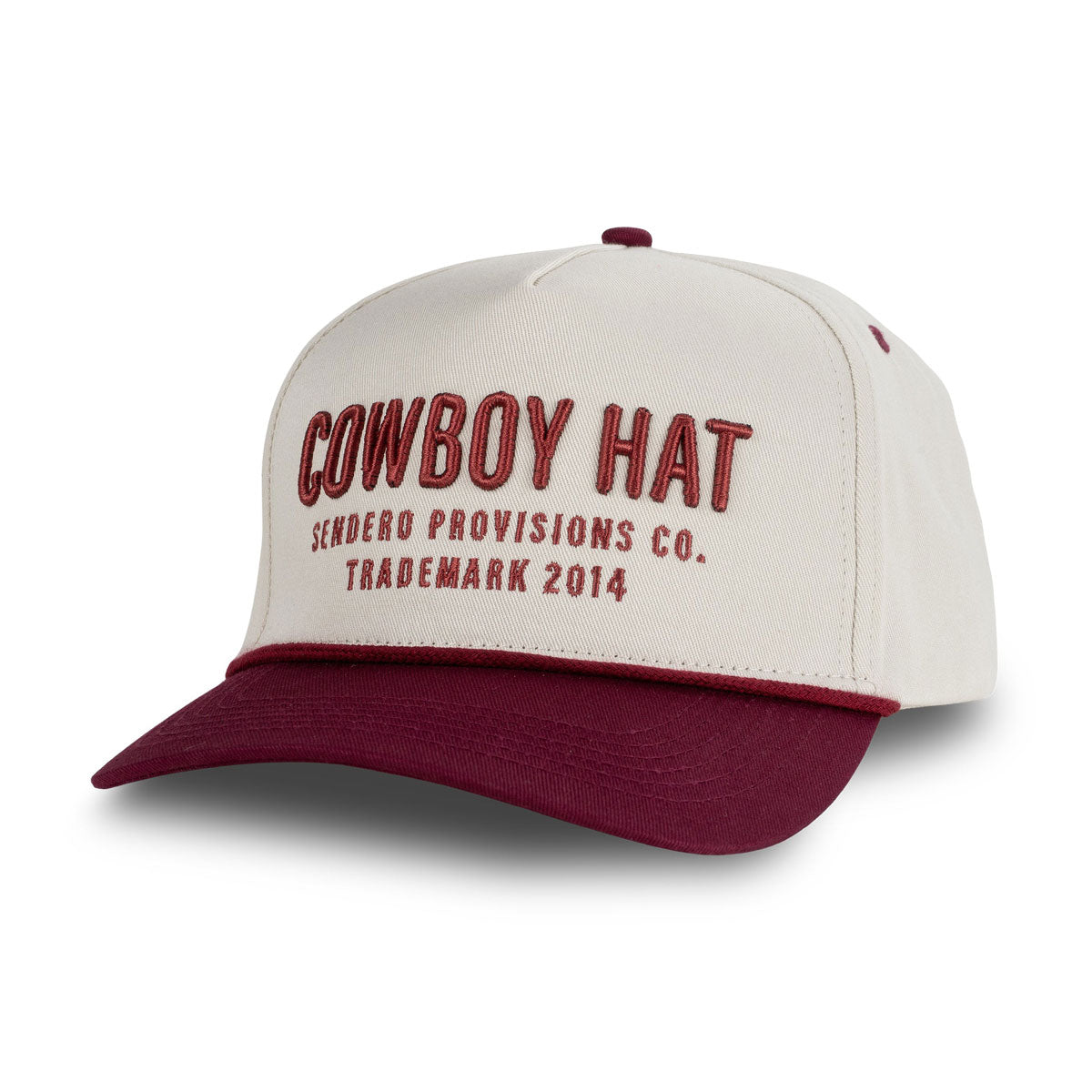 Sendero Cowboy Hat - Cream/Maroon image 1