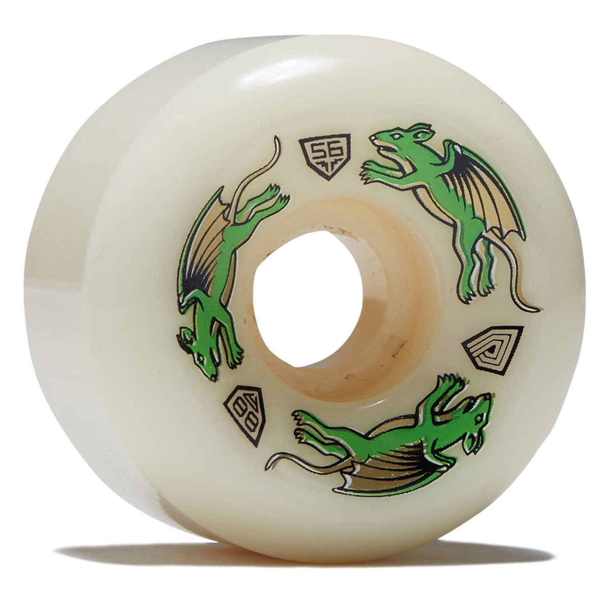 Powell-Peralta Dragon Formula Nano Rat 88a AV6 Skateboard Wheels - Off White - 56mm image 1