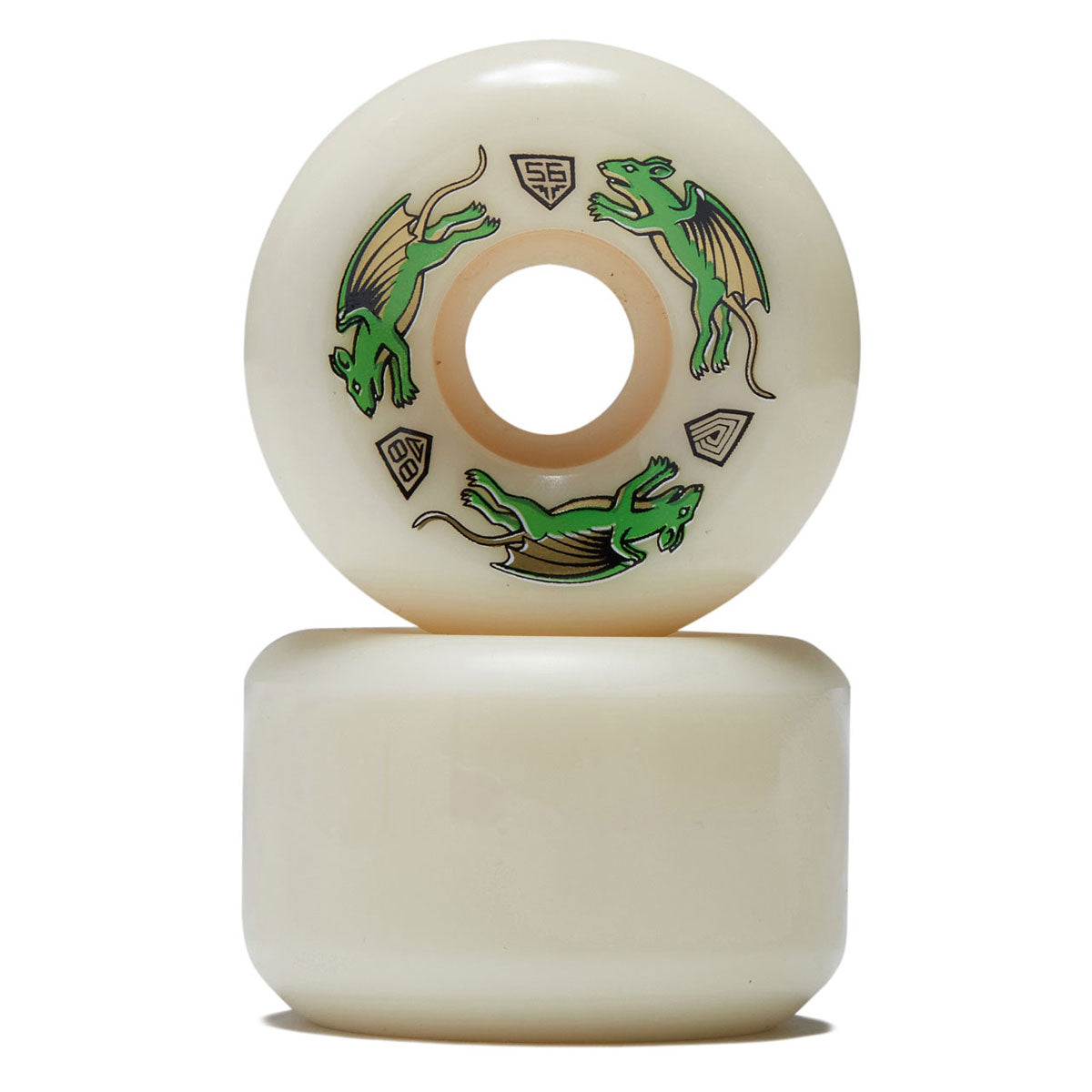 Powell-Peralta Dragon Formula Nano Rat 88a AV6 Skateboard Wheels - Off White - 56mm image 2