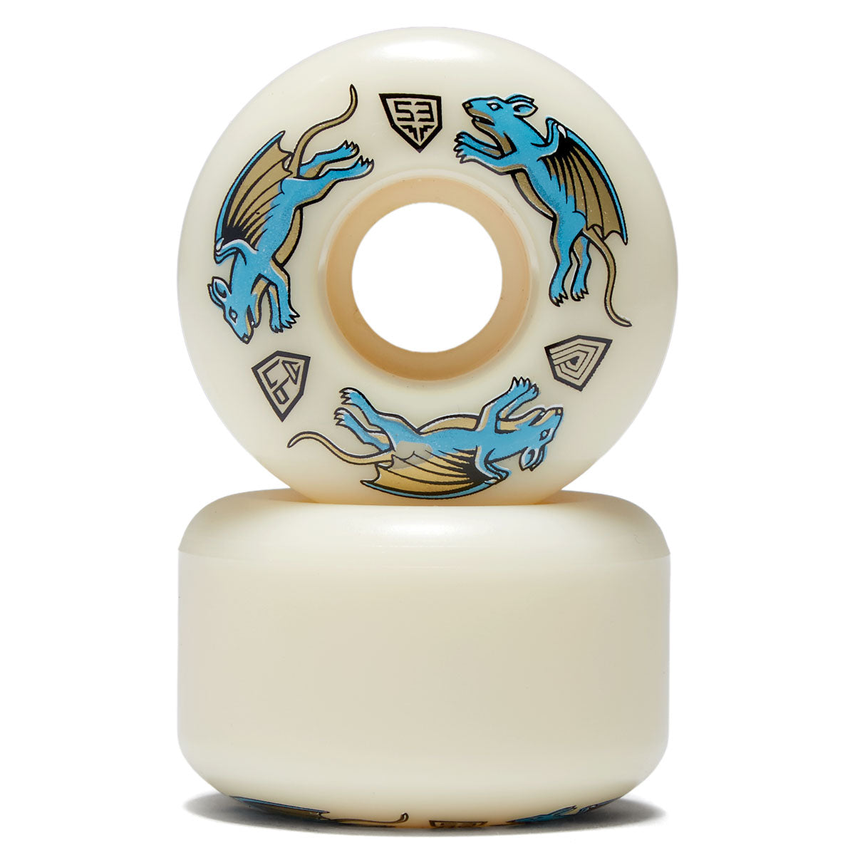 Powell-Peralta Dragon Formula Nano Rat 97a AV4 Skateboard Wheels - Off White - 53mm image 2