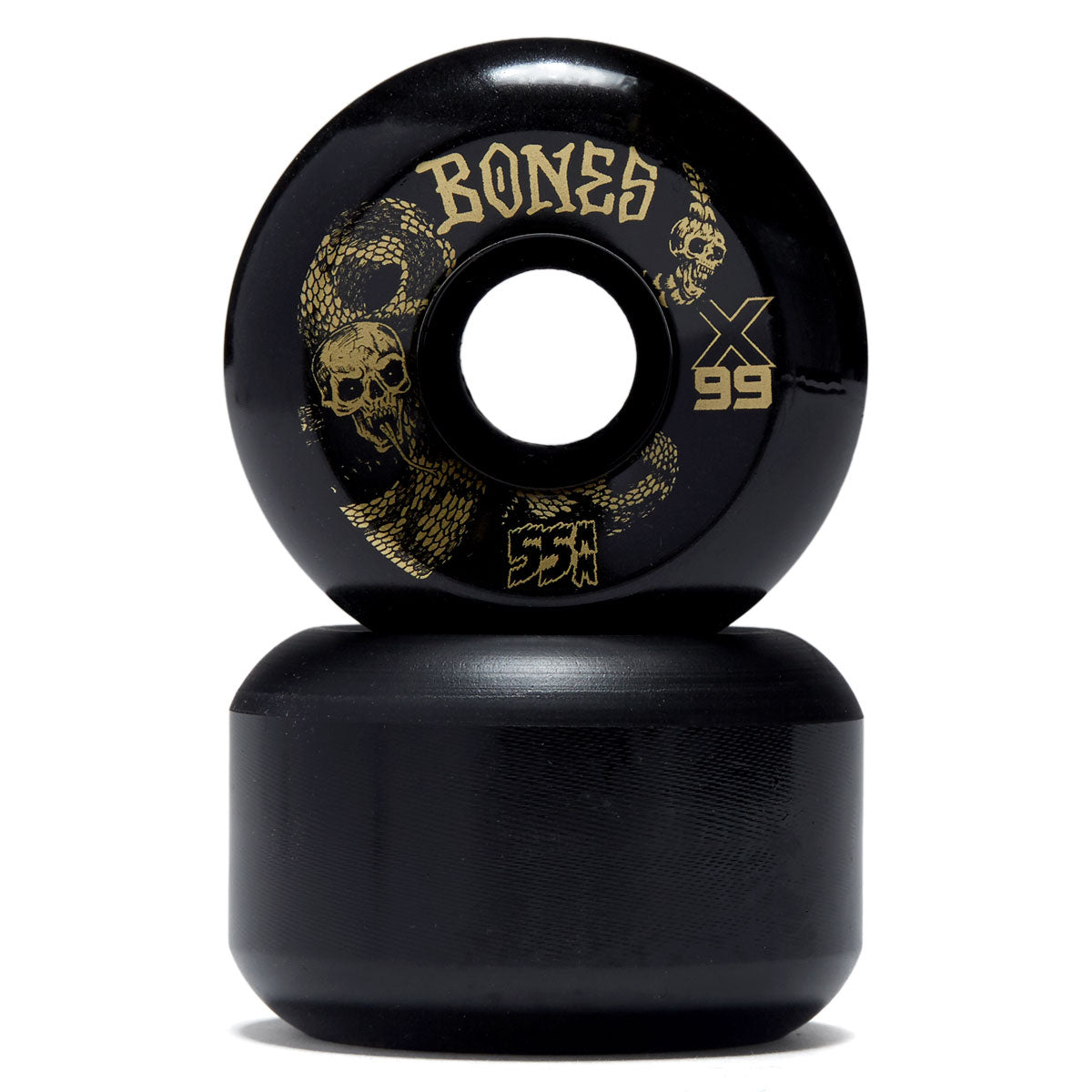 Bones X Formula Death Venom 99a V6 Wide-Cut Skateboard Wheels - Black - 55mm image 2