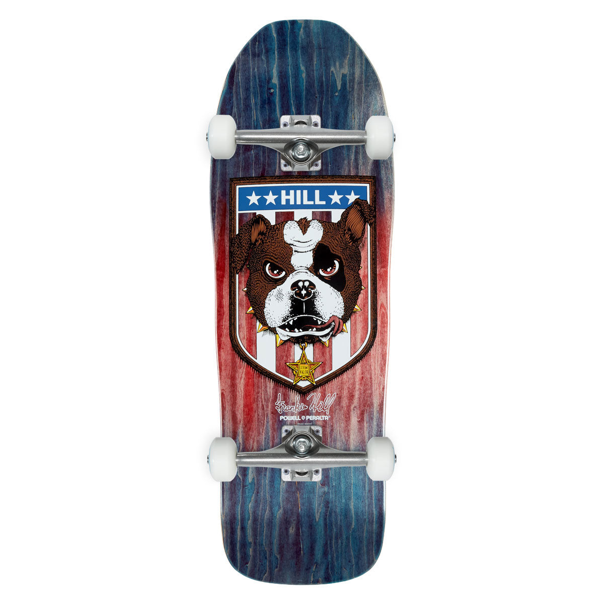 Powell-Peralta Frankie Hill Bull Dog 13 Skateboard Complete - Blue/Red Fade - 10.00