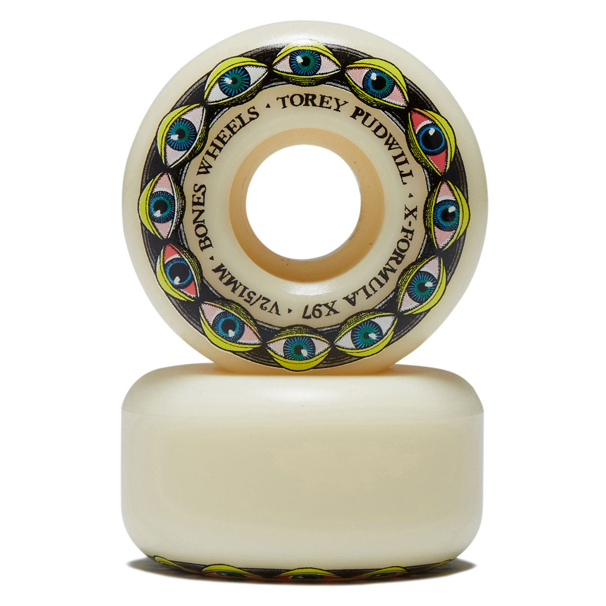 Bones X-Formula Torey Pudwill Frying Eyes 97a V2 Locks Skateboard Wheels - 51mm image 2