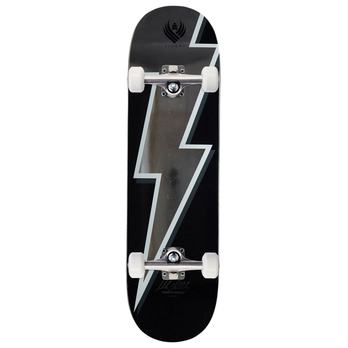 Powell-Peralta Flight Mike Vallely Lightning Bolt 02 Skateboard Complete - Silver Foil - 8.50