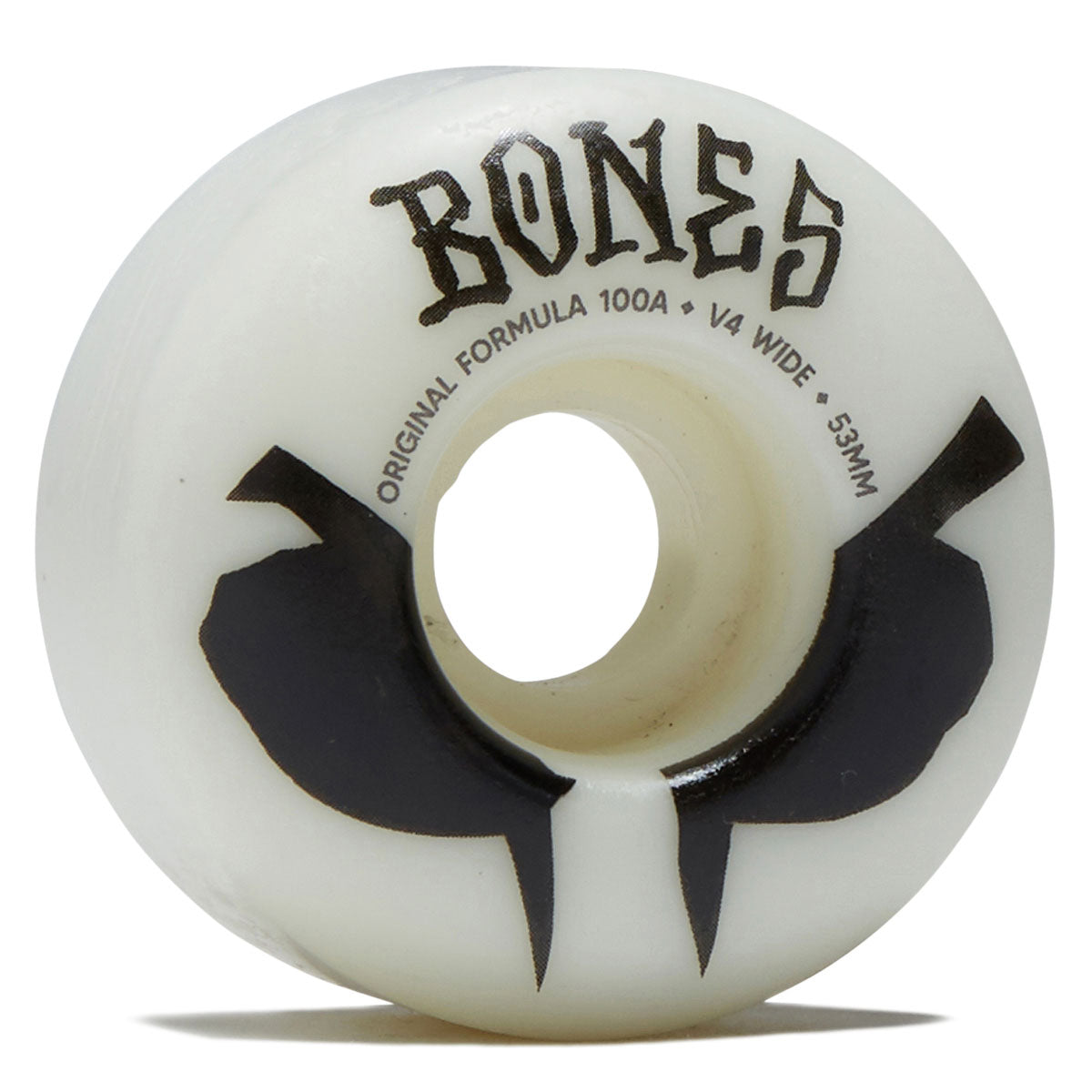 Bones 100s Wides 100a V4 Wide Skateboard Wheels - White 2026 - 53mm image 1