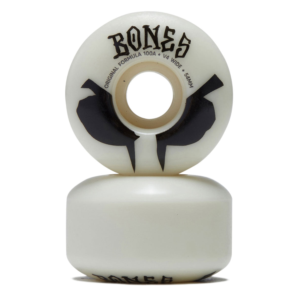 Bones 100s Wides 100a V4 Wide Skateboard Wheels - White 2026 - 54mm image 2