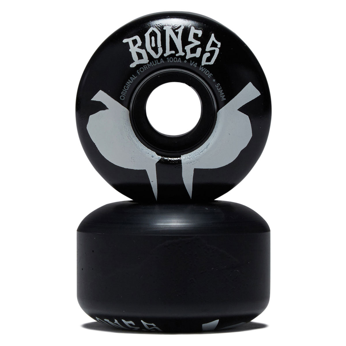 Bones 100s Wides 100a V4 Wide Skateboard Wheels - Black 2026 - 53mm image 2