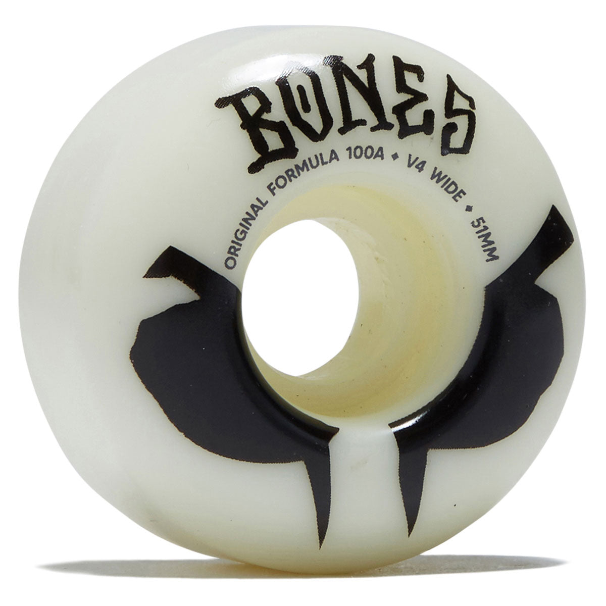 Bones 100s Wides 100a V4 Wide Skateboard Wheels - White 2026 - 51mm image 1