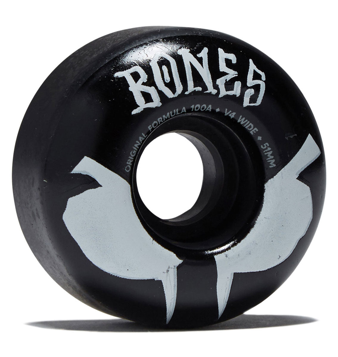 Bones 100s Wides 100a V4 Wide Skateboard Wheels - Black 2026 - 51mm image 1