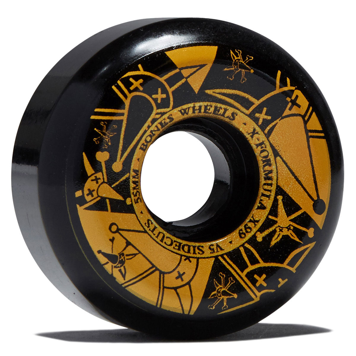 Bones X-Formula Vato Noir 99a V5 Sidecut Skateboard Wheels - Black - 55mm image 1