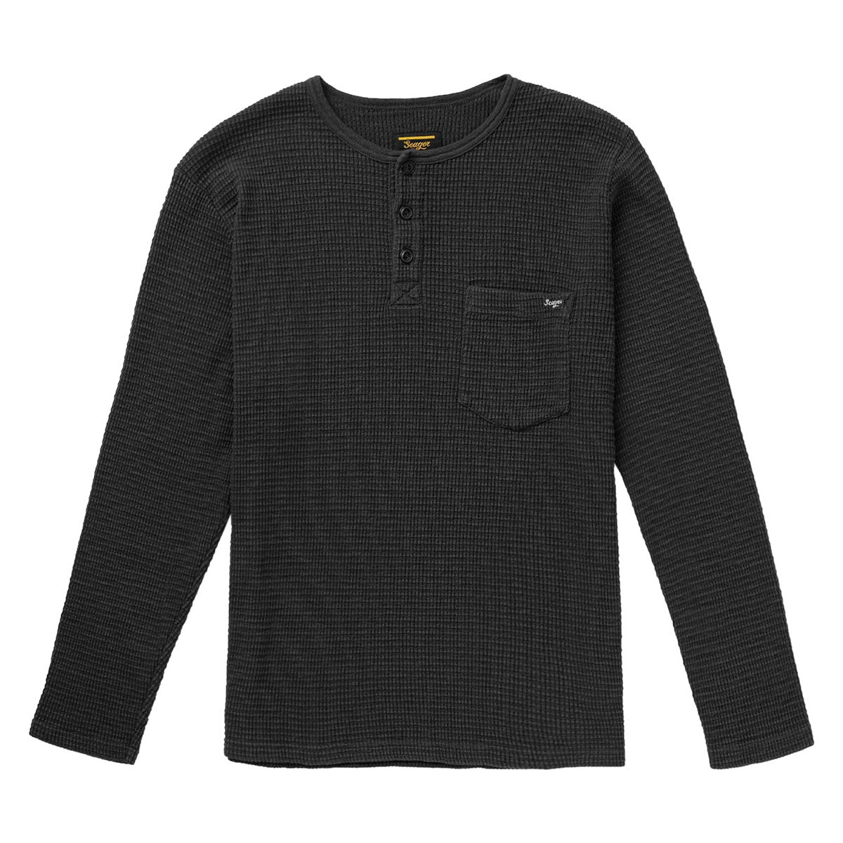 Seager Sawpit Henley Long Sleeve Thermal Shirt - Vintage Black image 1