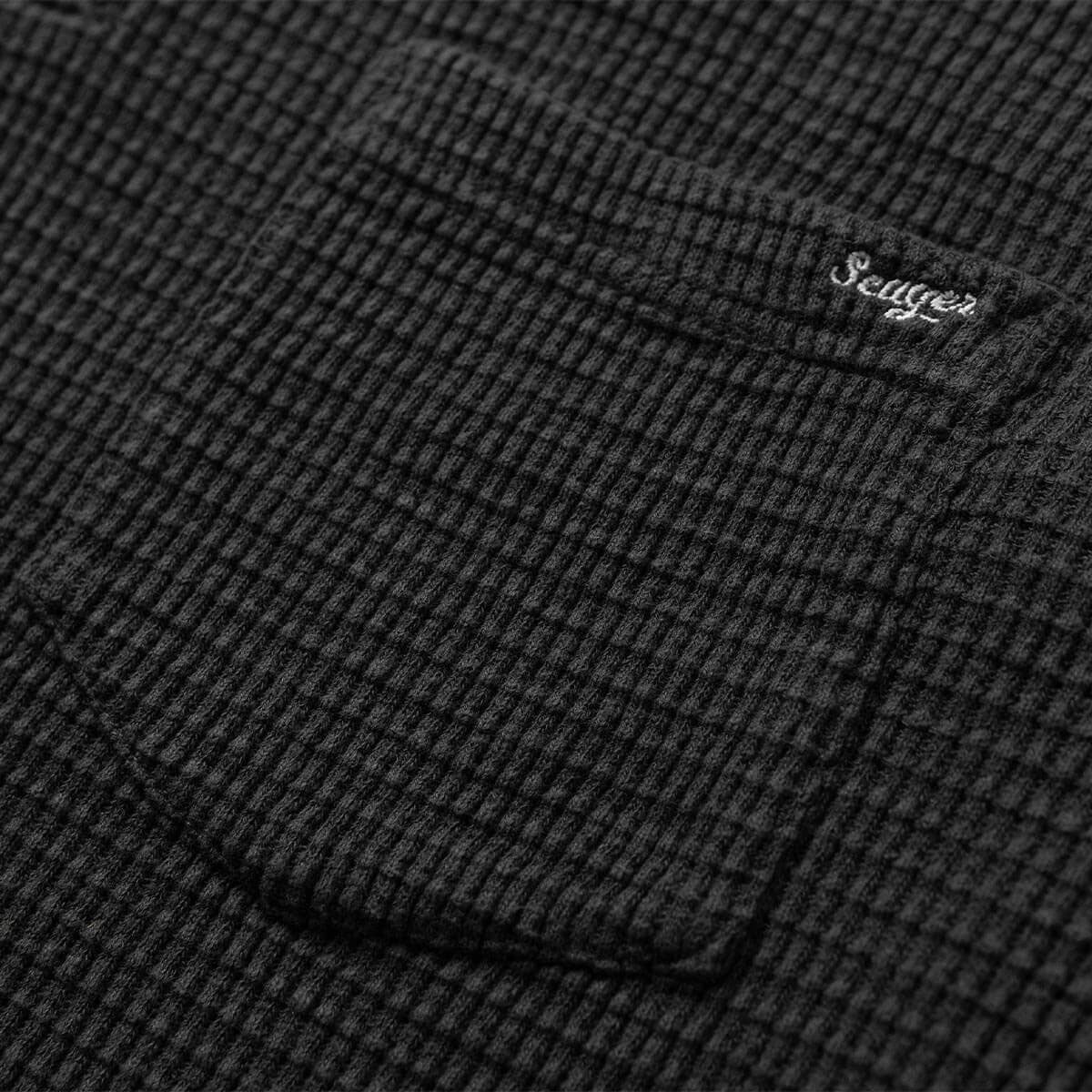 Seager Sawpit Henley Long Sleeve Thermal Shirt - Vintage Black image 3
