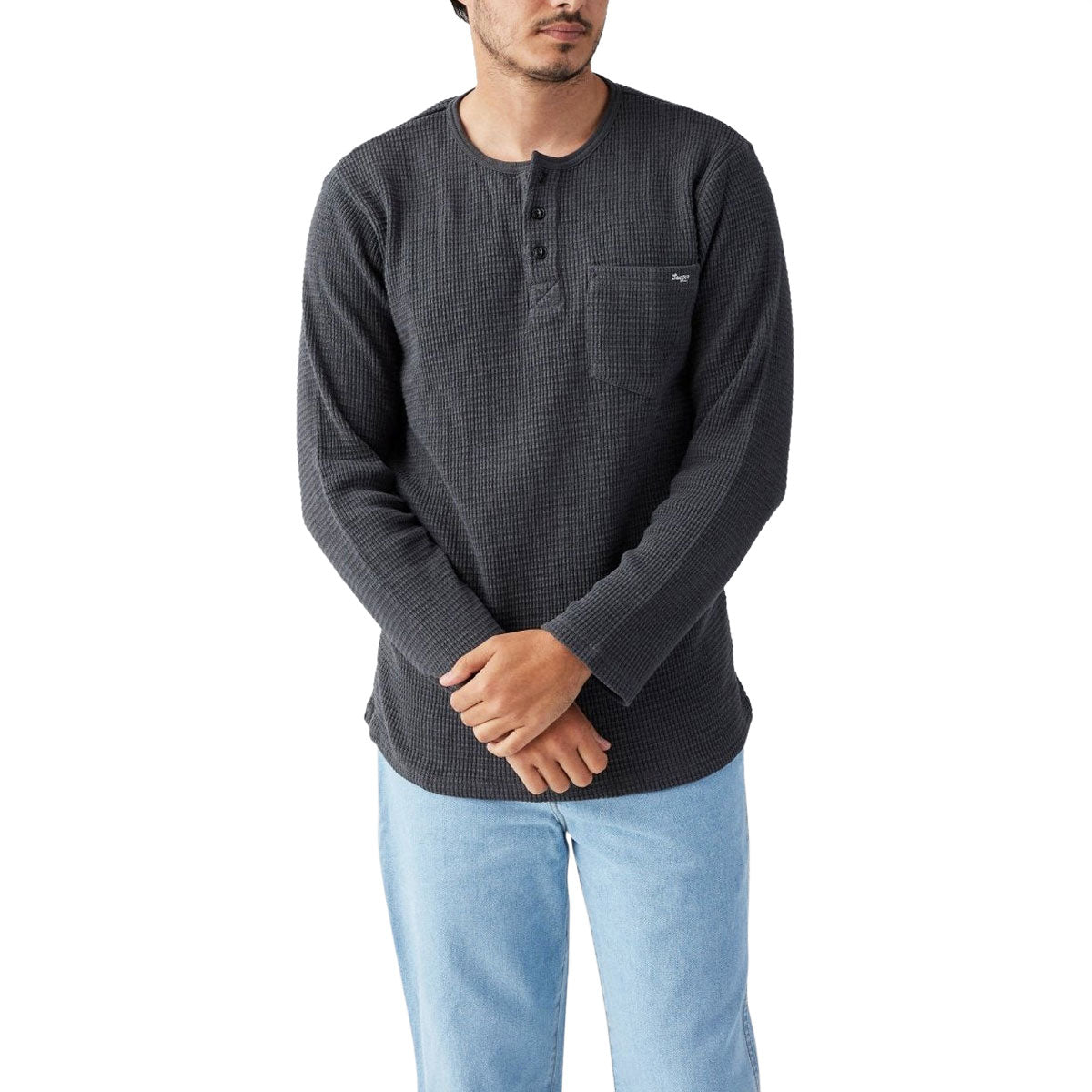 Seager Sawpit Henley Long Sleeve Thermal Shirt - Vintage Black image 4