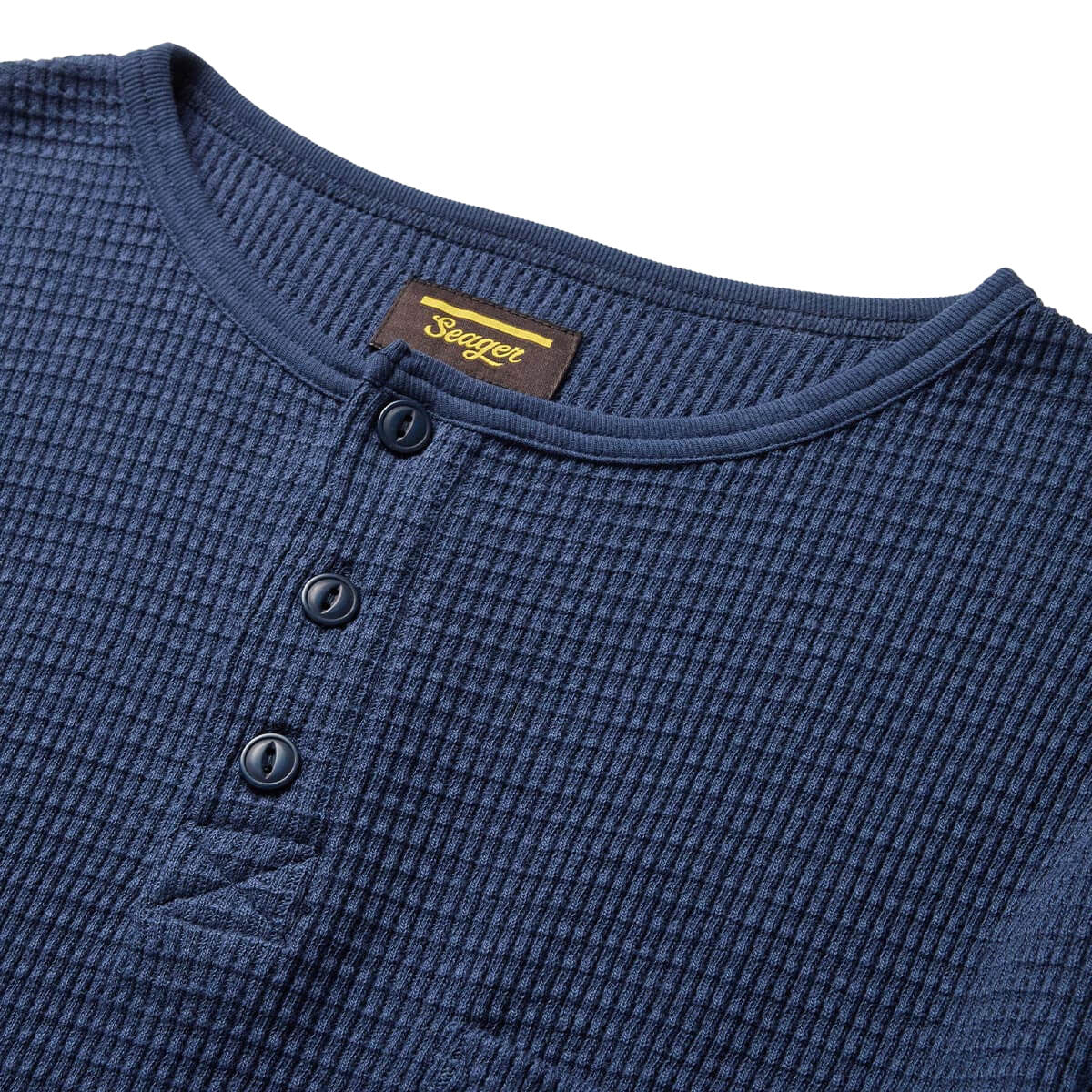 Seager Sawpit Henley Long Sleeve Thermal Shirt - Navy image 2