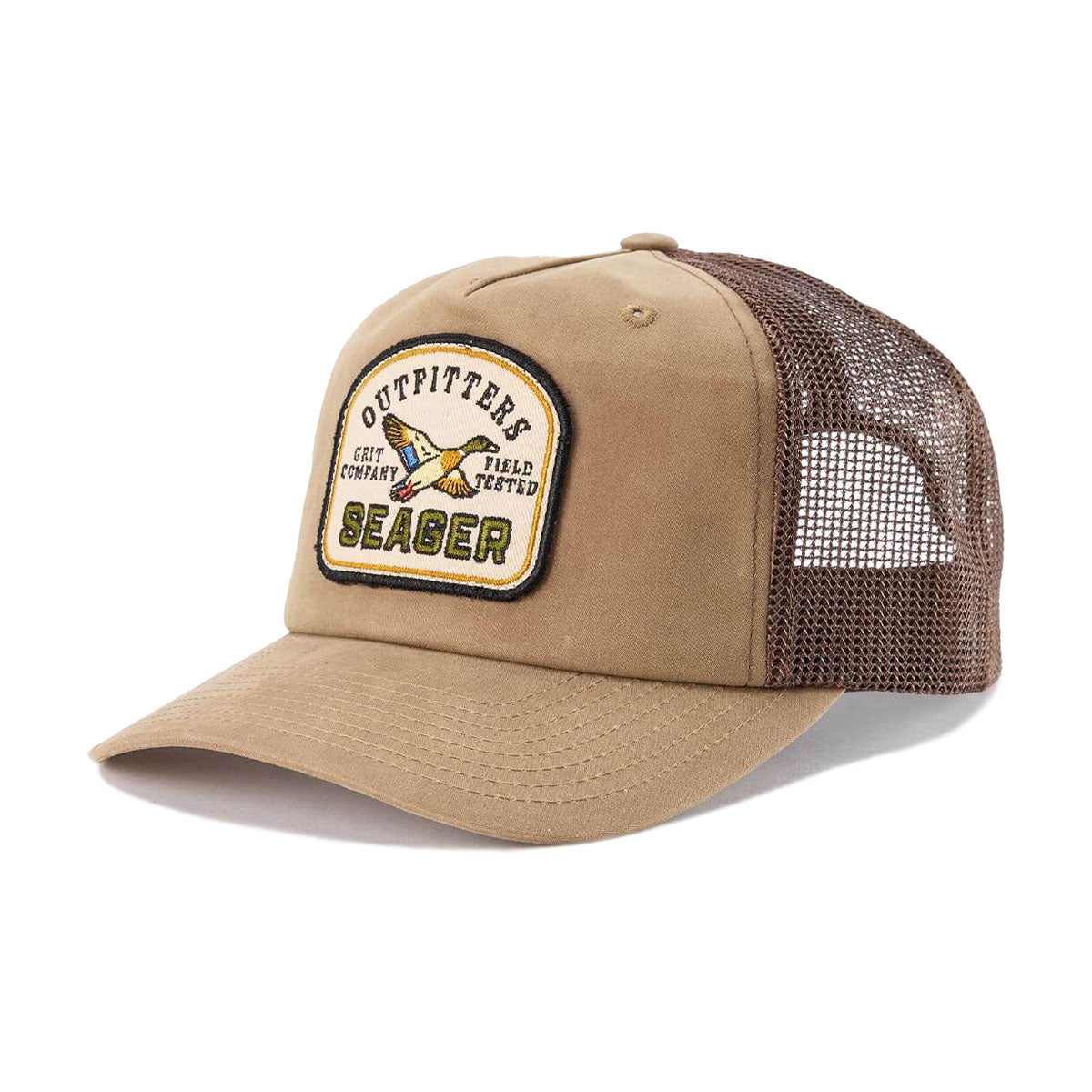 Seager Outfitters Wax Trucker Snapback Hat - Brown image 1