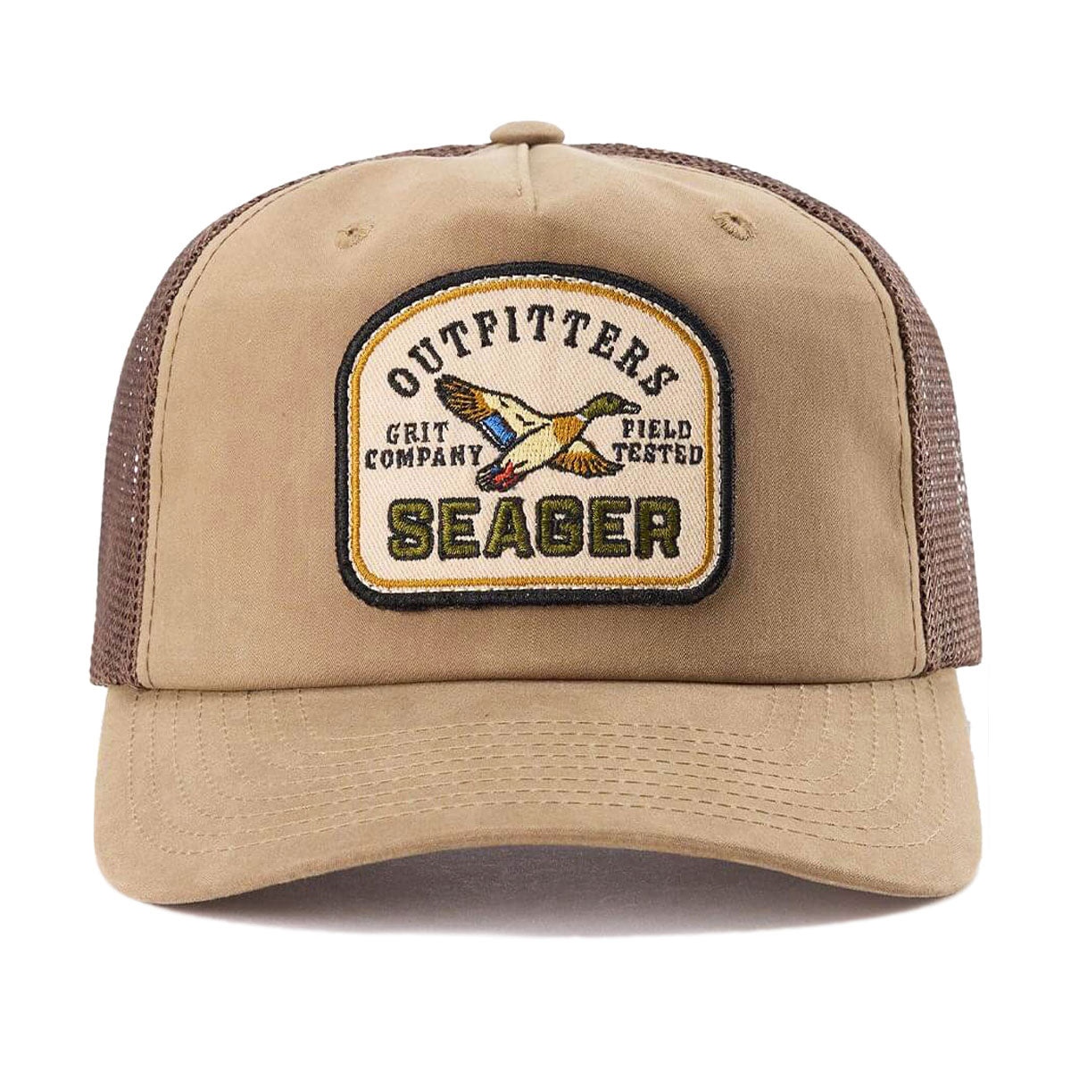 Seager Outfitters Wax Trucker Snapback Hat - Brown image 3