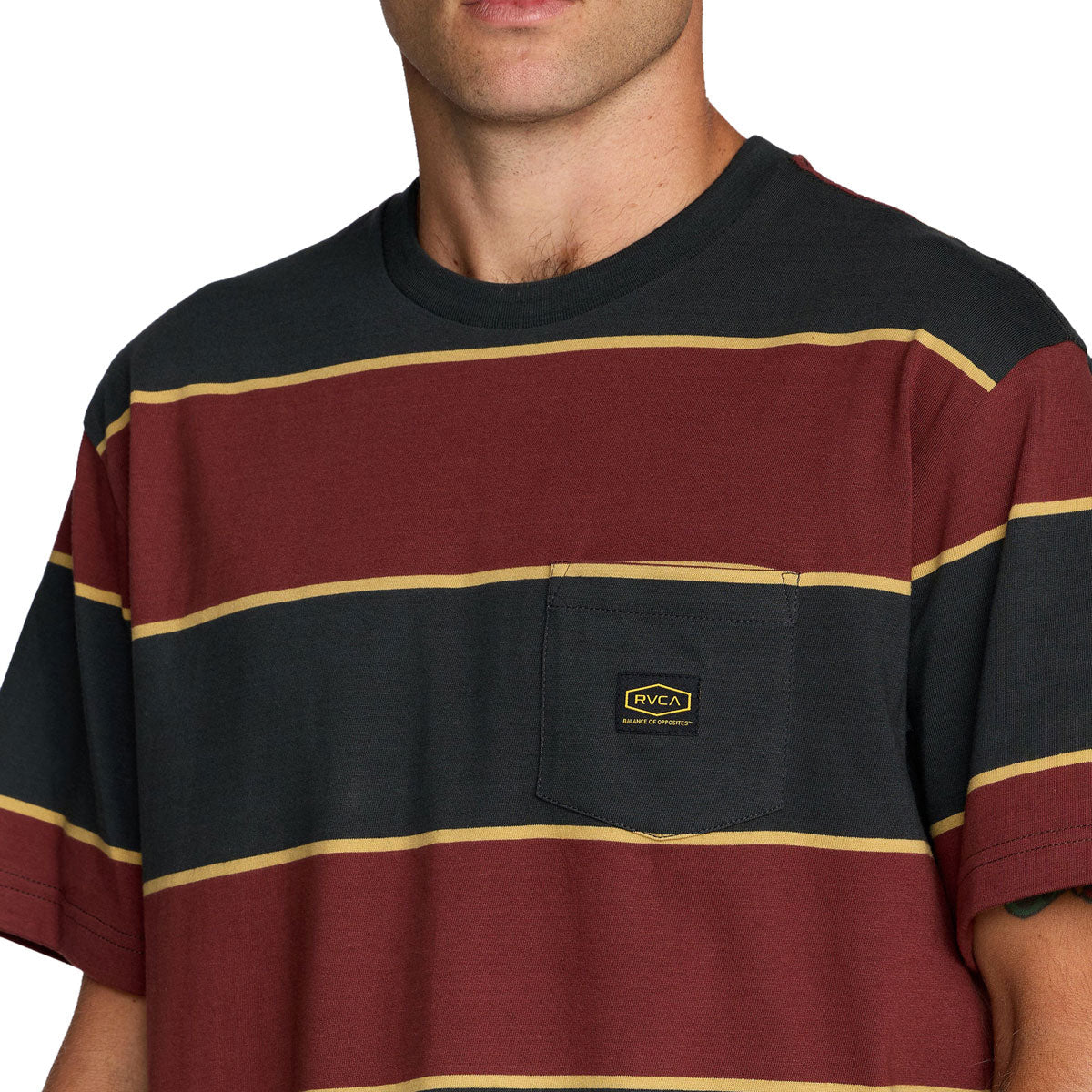 RVCA Dayshift Stripe T-Shirt - Pirate Black image 4
