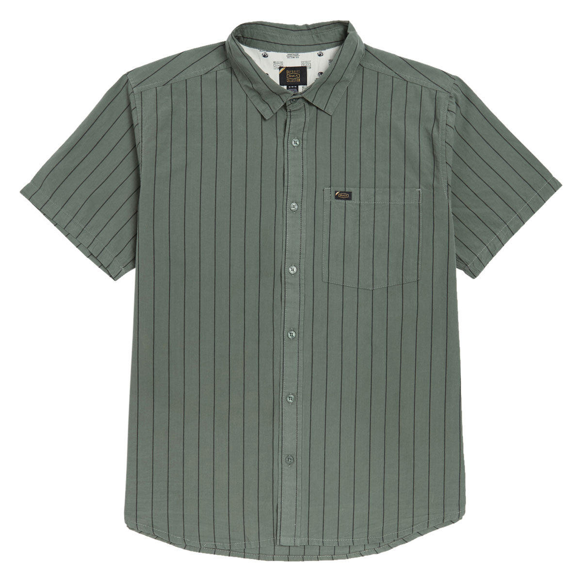 RVCA Dayshift Workwear Stripe Shirt - Sage Leaf image 1