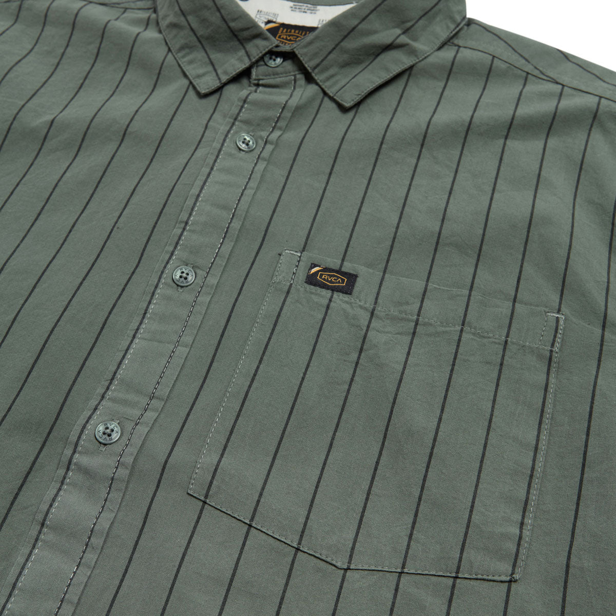 RVCA Dayshift Workwear Stripe Shirt - Sage Leaf image 3