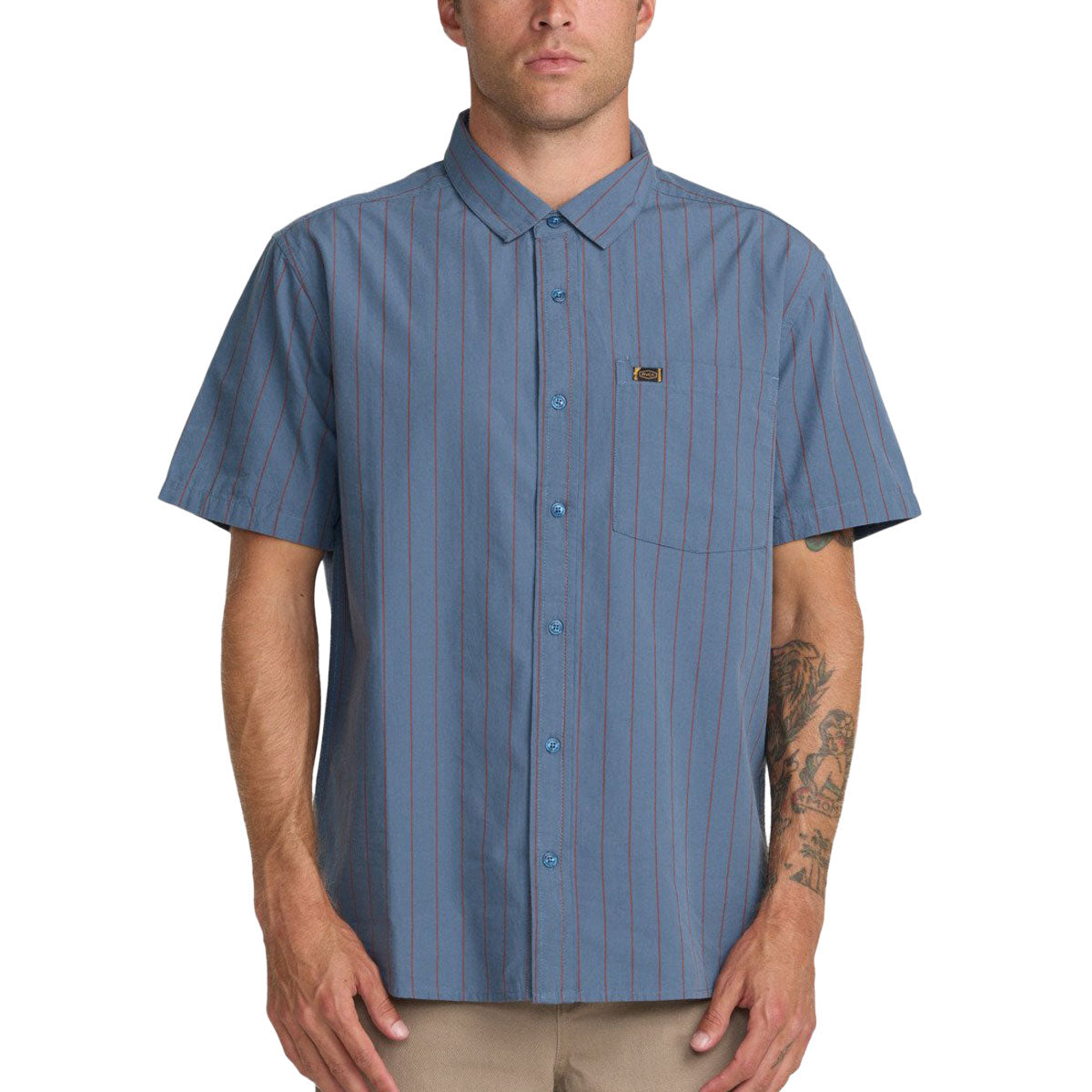 RVCA Dayshift Workwear Stripe Shirt - Vintage Navy image 1