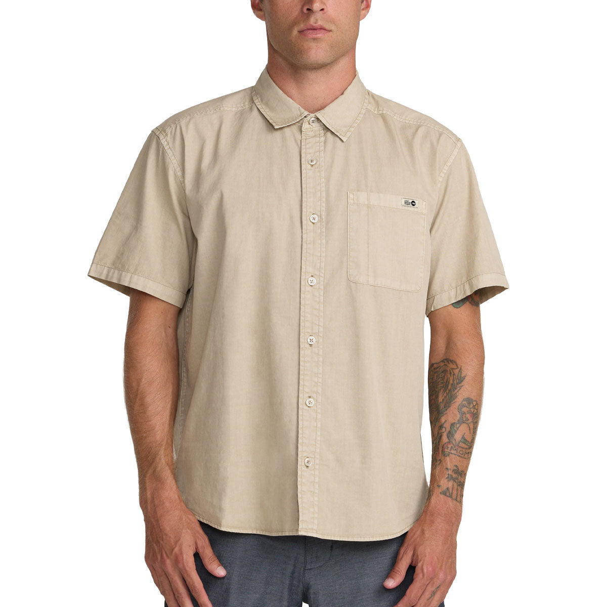 RVCA ANP Short Sleeve Shirt - Light Khaki image 1