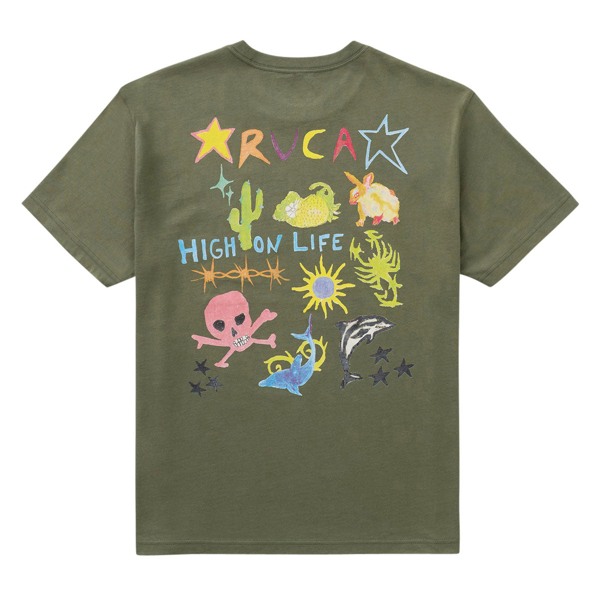 RVCA High On Life T-Shirt - Olive image 1