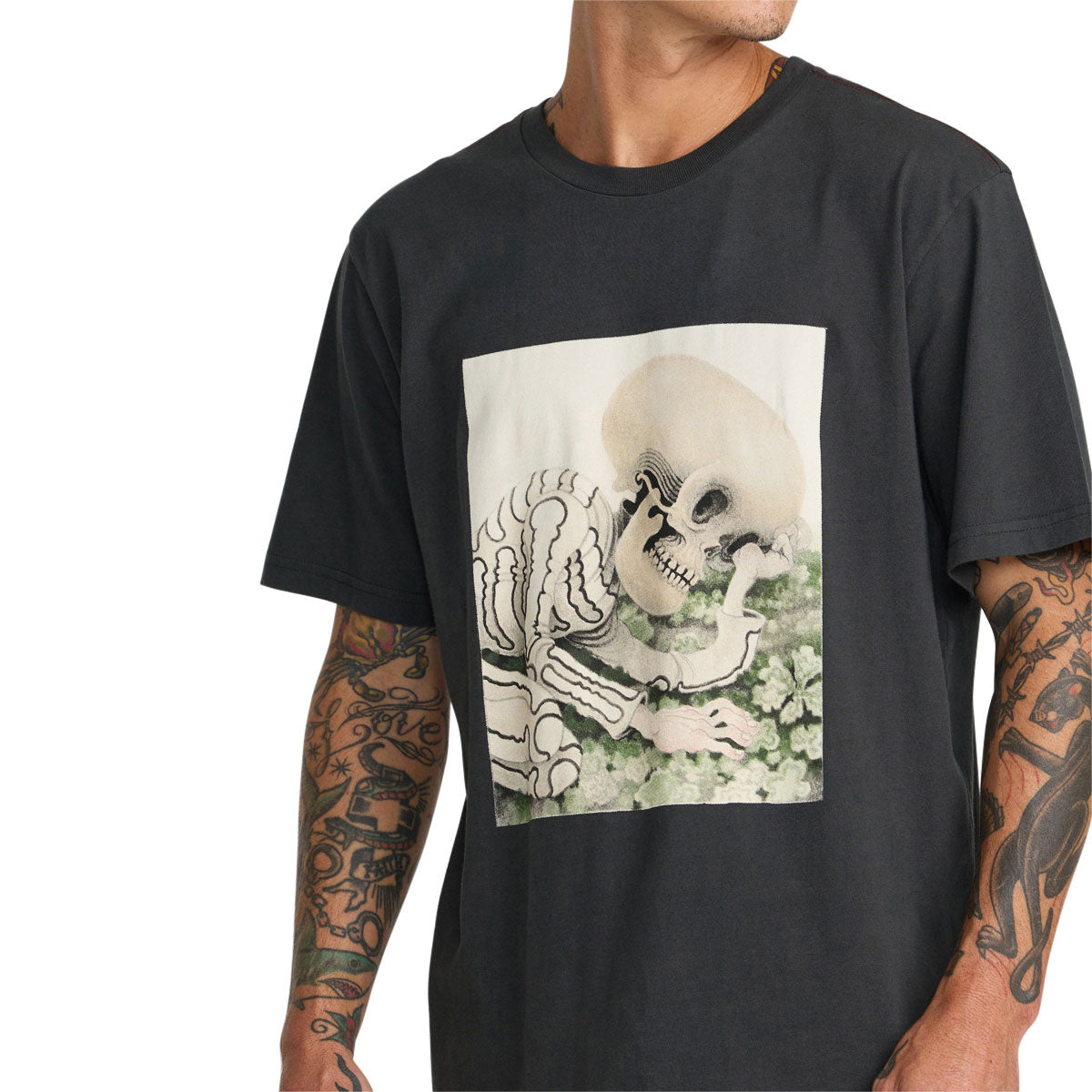 RVCA Sleepy Skeleton T-Shirt - Pirate Black image 5