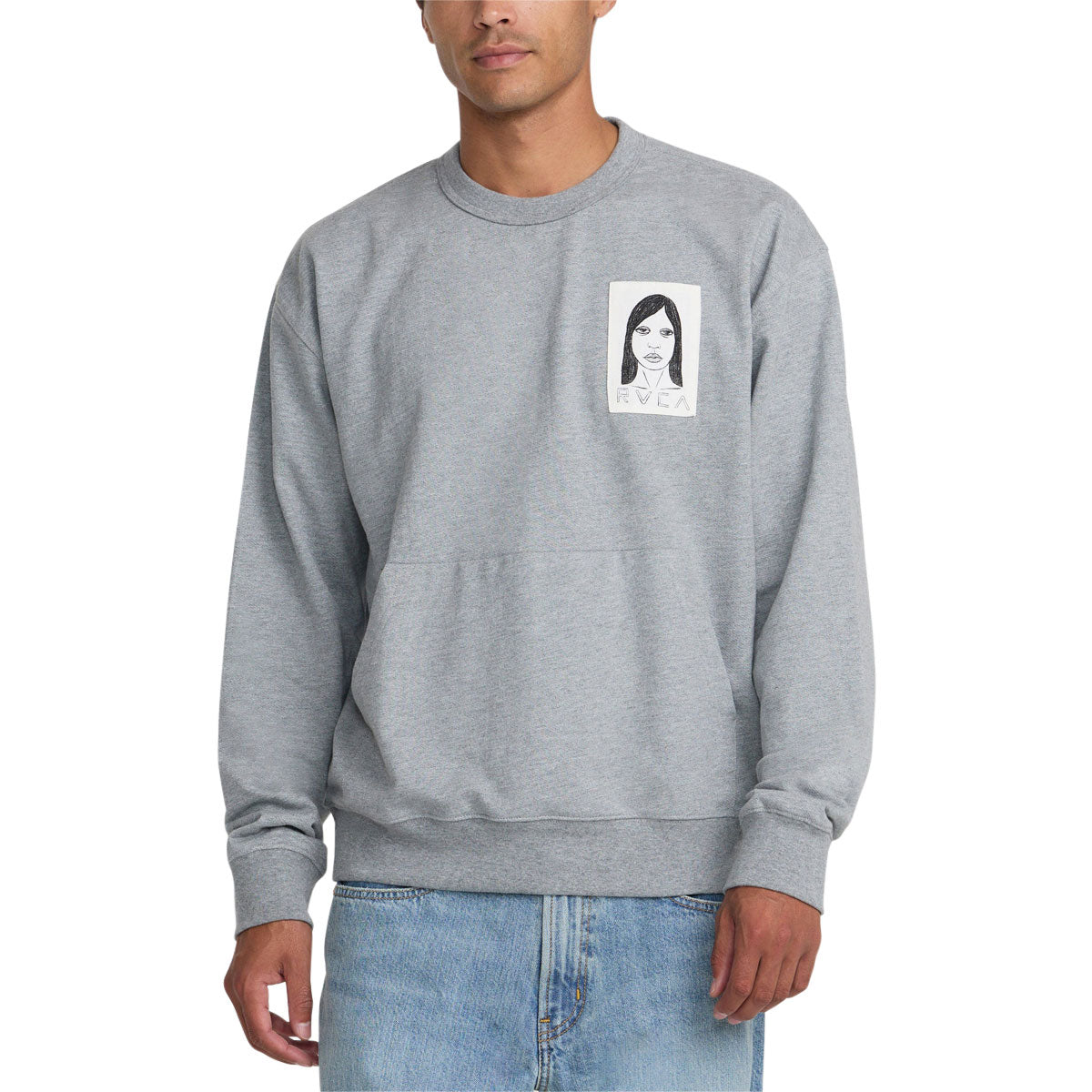 RVCA Sleepy Girl Pocket Crew Sweatshirt - Charcoal Heather image 1