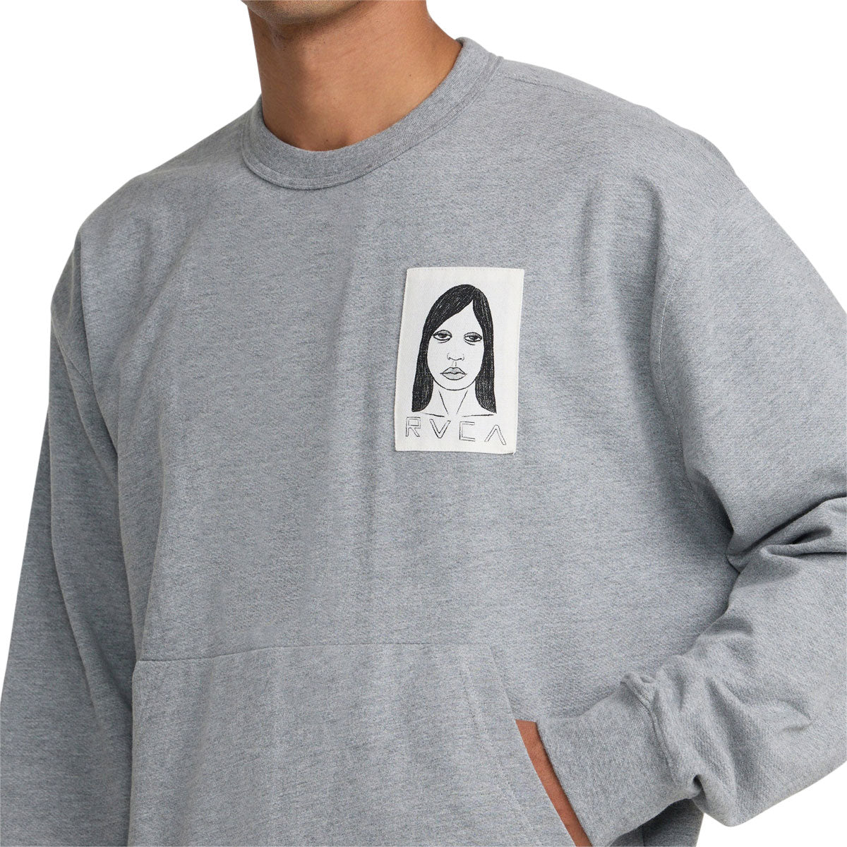 RVCA Sleepy Girl Pocket Crew Sweatshirt - Charcoal Heather image 3