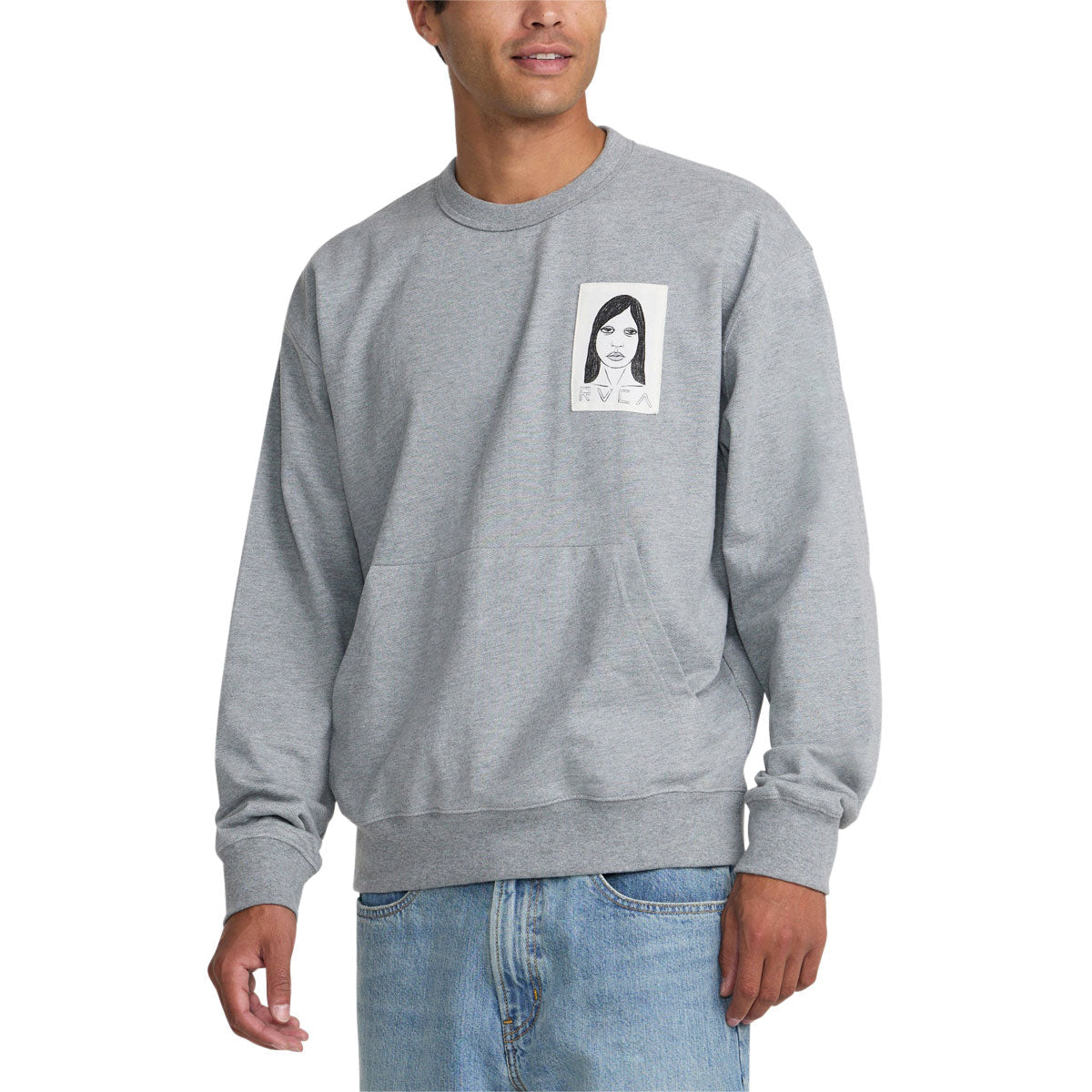 RVCA Sleepy Girl Pocket Crew Sweatshirt - Charcoal Heather image 4
