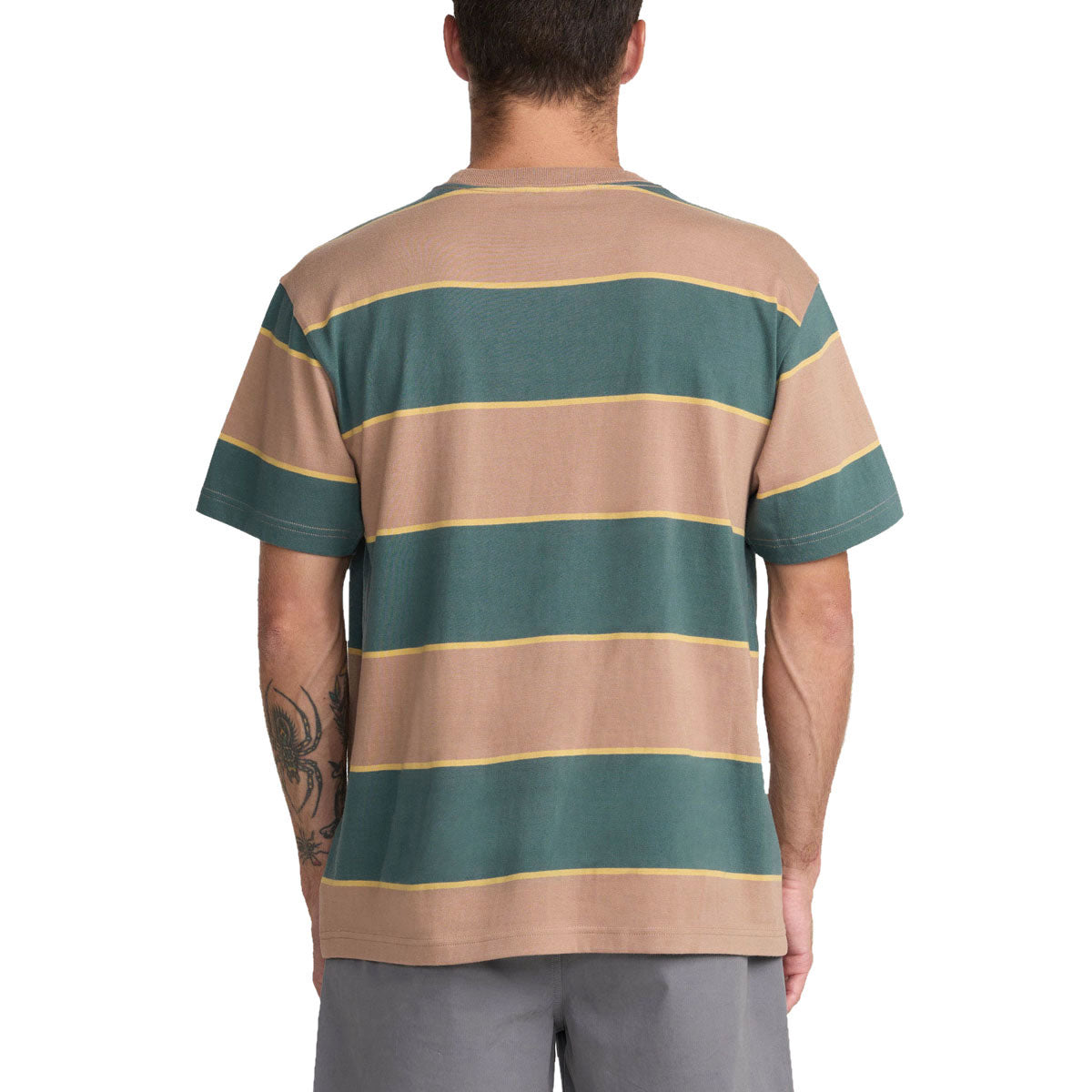 RVCA Dayshift Stripe Pocket T-Shirt - Sonora Brown image 2