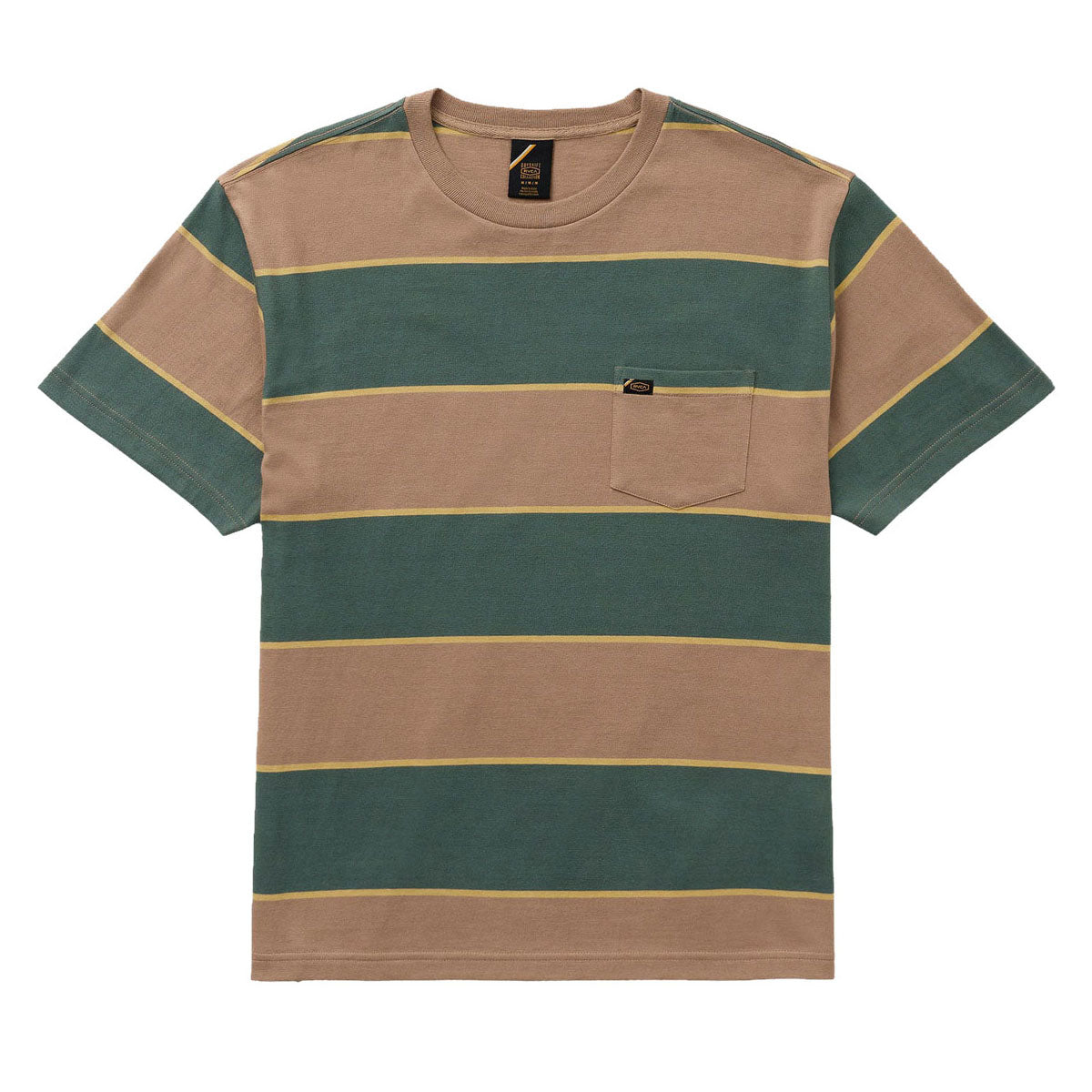 RVCA Dayshift Stripe Pocket T-Shirt - Sonora Brown image 5