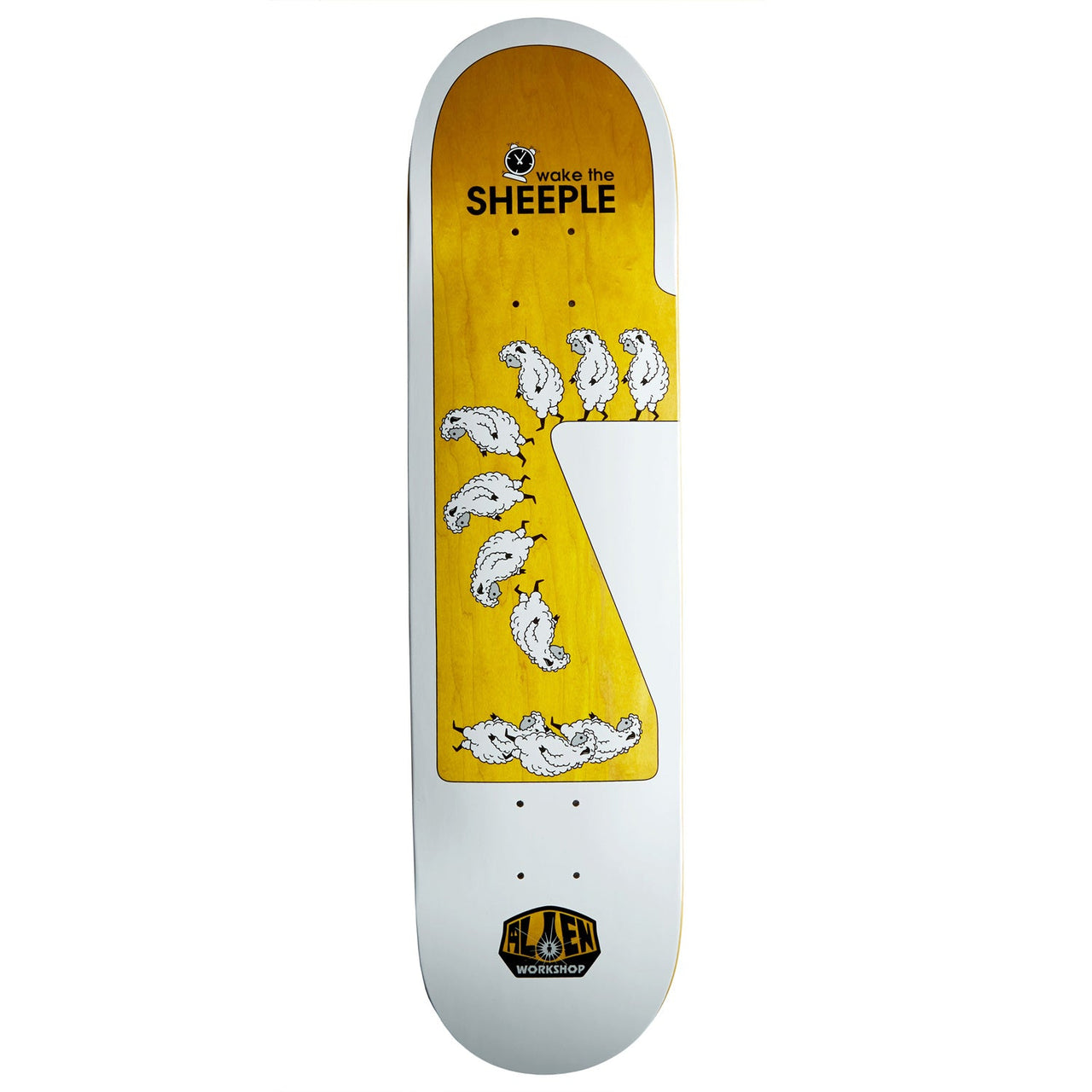Alien Workshop Wake The Sheeple Skateboard Deck - White/Assorted Stains - 8.44