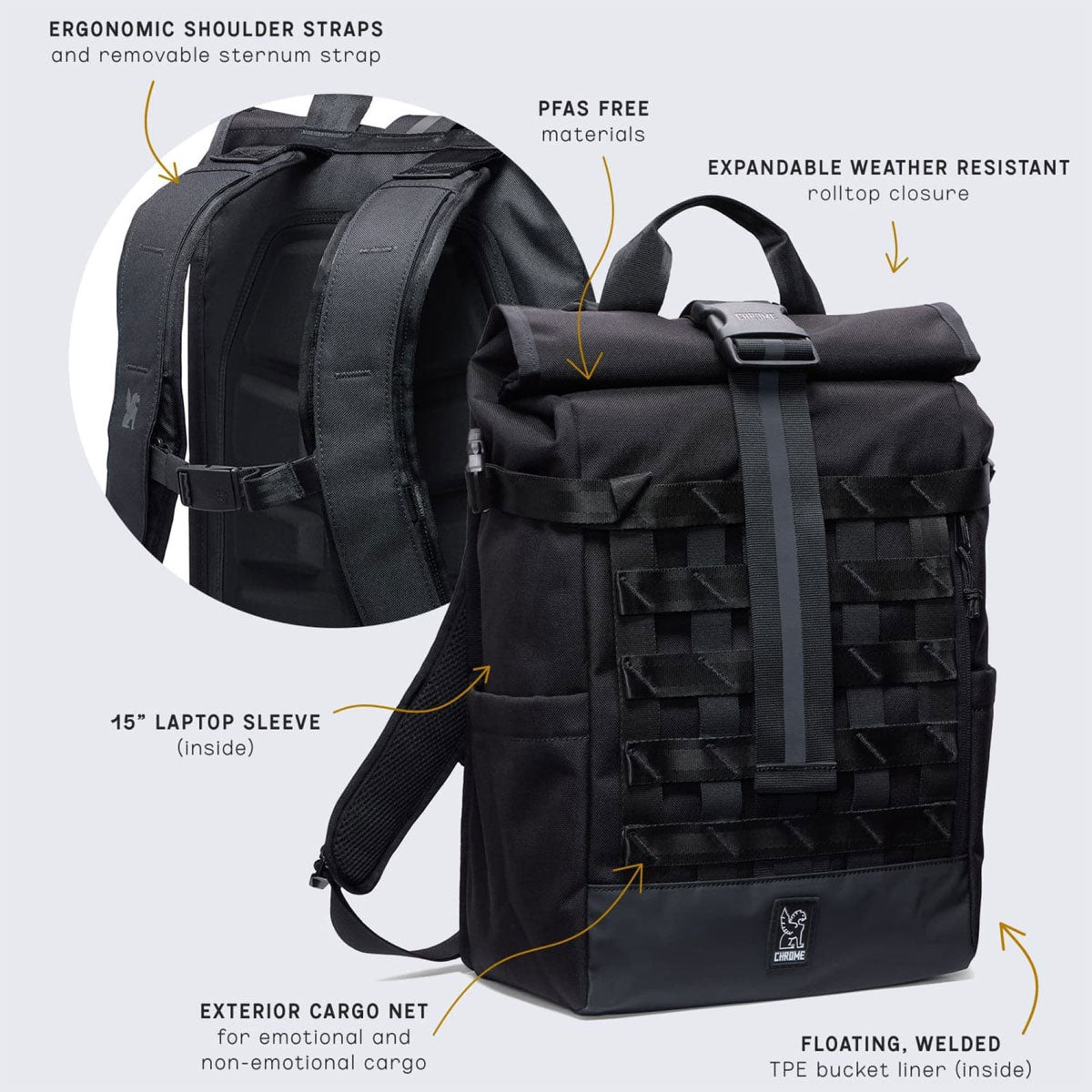 Chrome Barrage 18l Backpack - Black – Daddies Board Shop