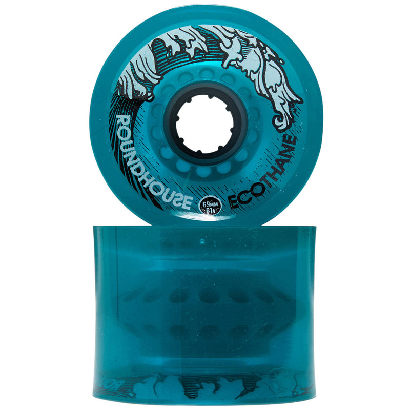 Carver Roundhouse Concave Eco Formula Longboard Wheels - Aqua - 69mm