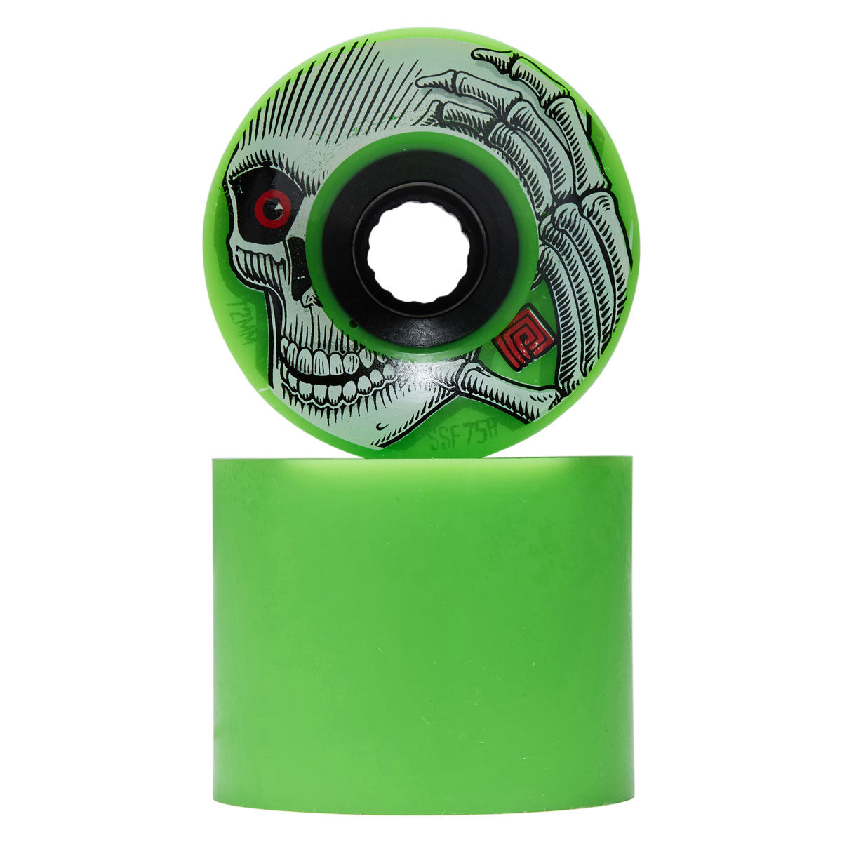 Powell-Peralta Downhill Kevin Reimer 75a Longboard Wheels - Green/Black Hub - 72mm image 2