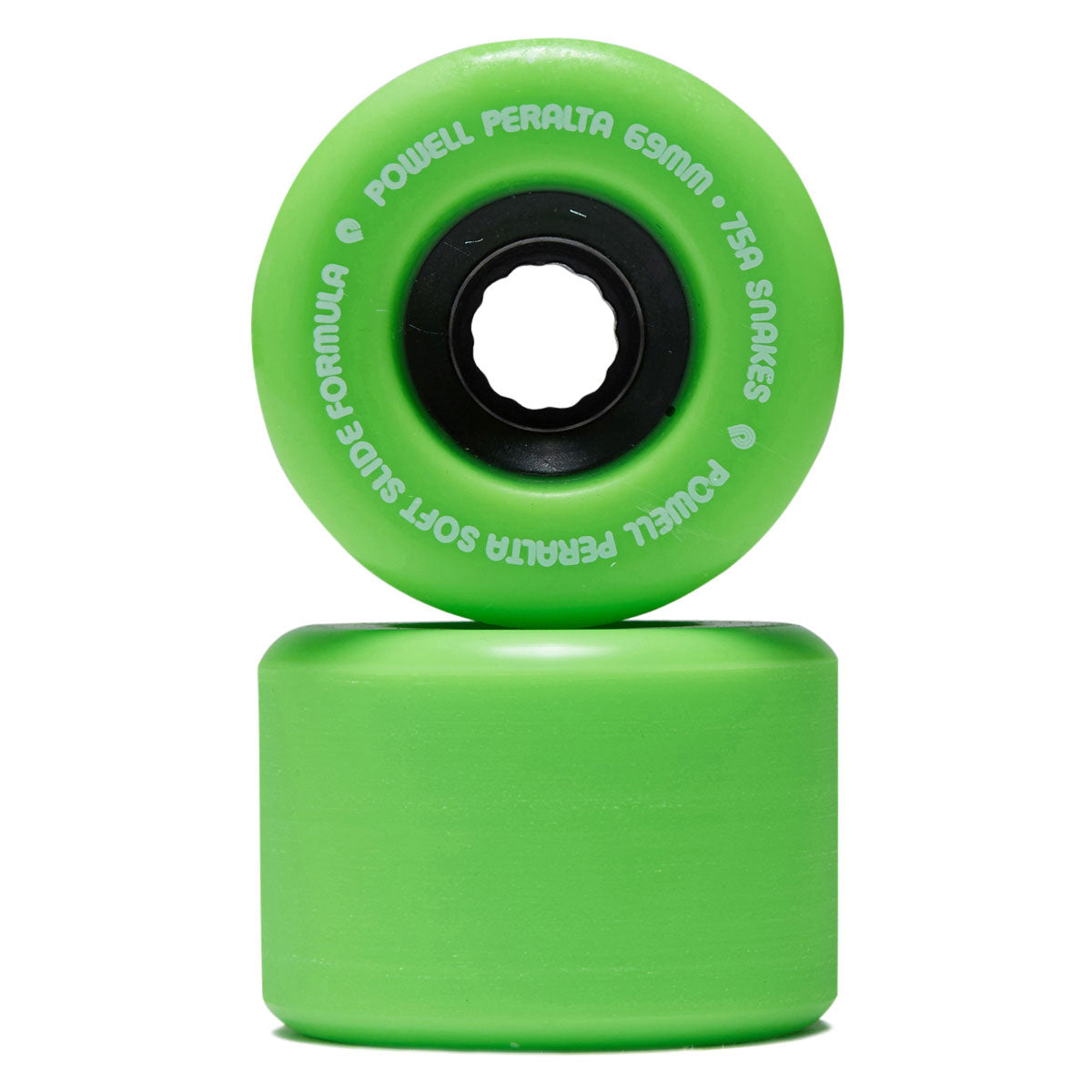Powell-Peralta Downhill Snakes 02 75a Longboard Wheels - Green/Black Hub - 69mm image 2