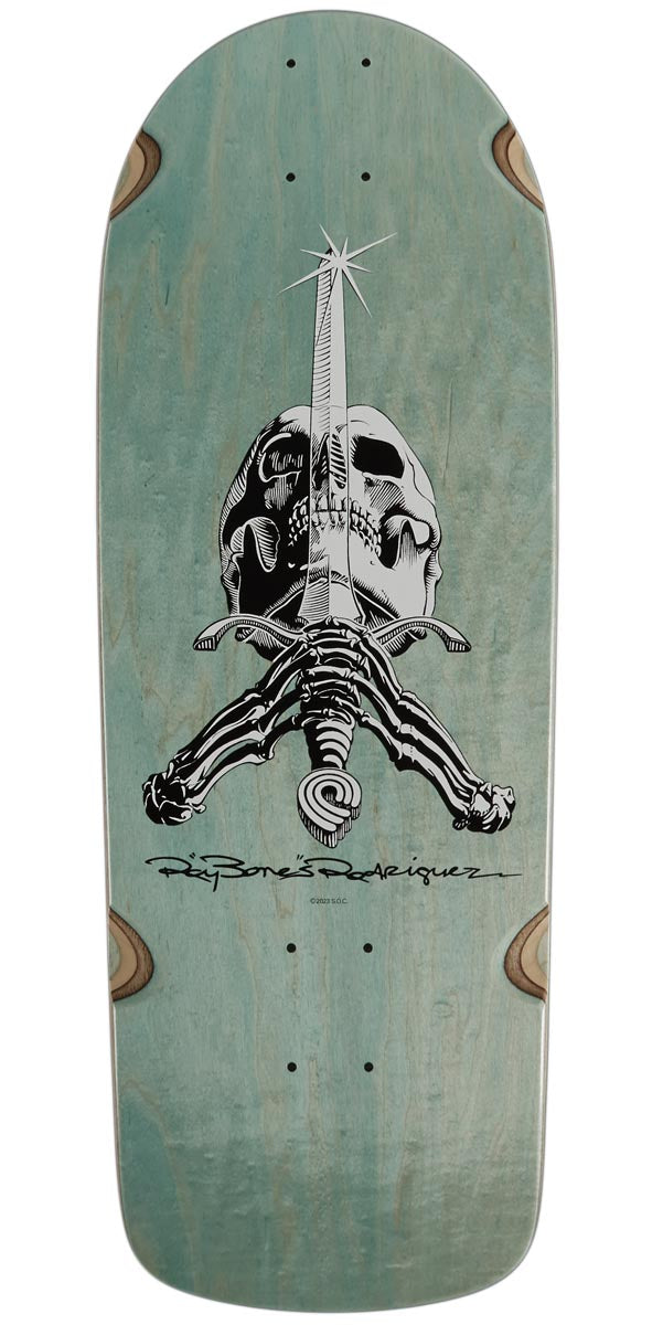 Powell-Peralta Ray Rodriguez O.G. Skull & Sword 05 Snub Skateboard Deck - Light Teal Stain - 10.00