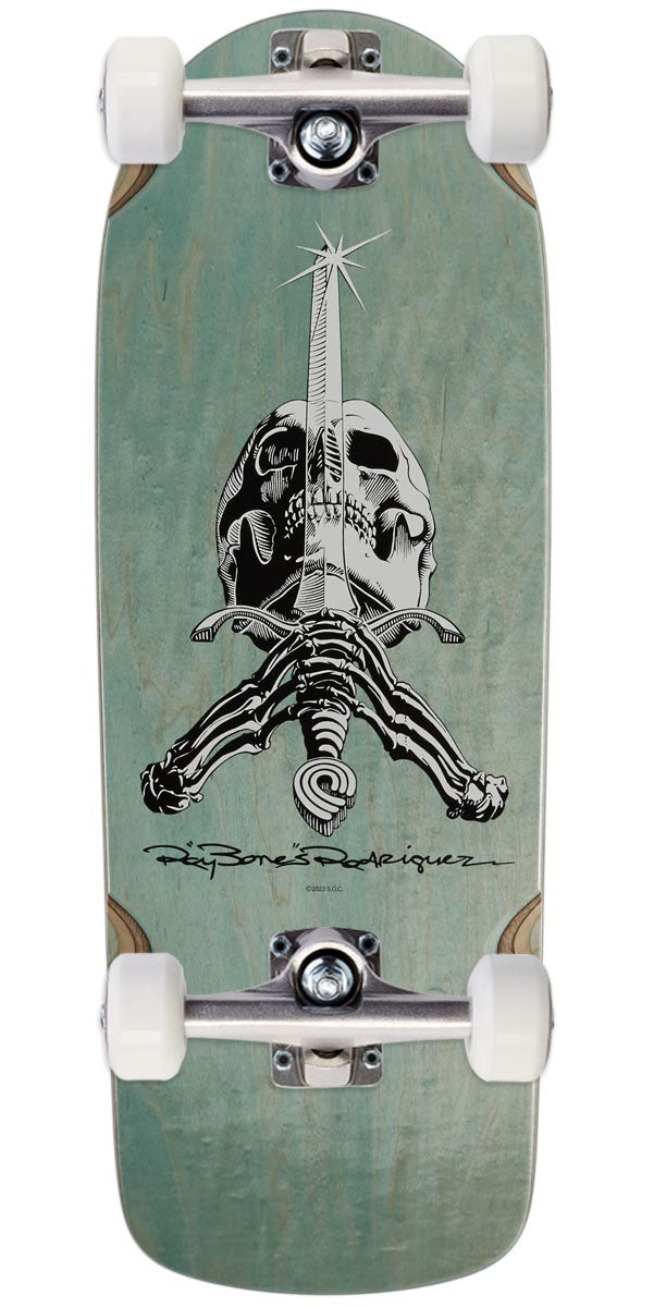 Powell-Peralta Ray Rodriguez O.G. Skull & Sword 05 Snub Skateboard Complete - Light Teal Stain - 10.00