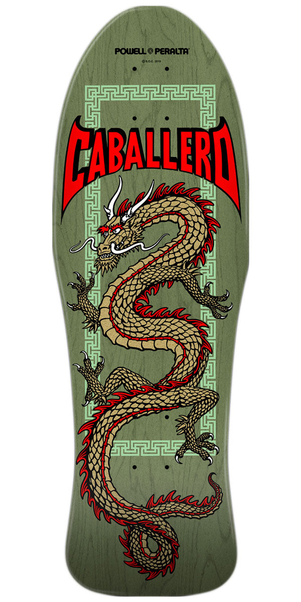 Powell-Peralta Steve Caballero Chinese Dragon 21 Skateboard Deck - Sage Green - 10.00