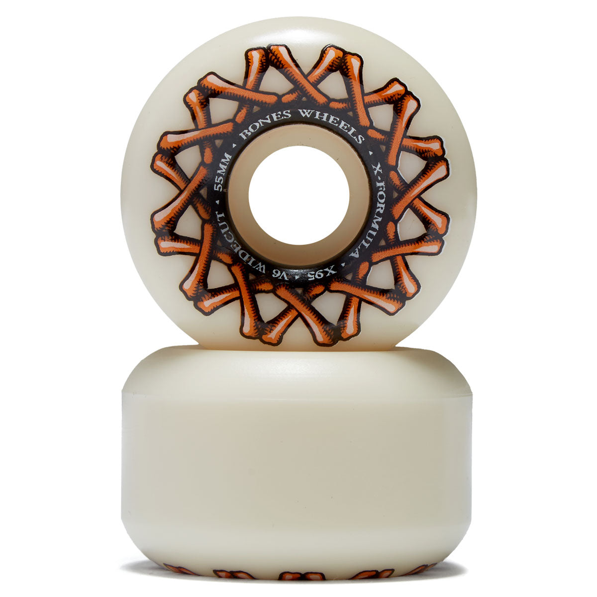 Bones X Formula Wide-Cuts 95a V6 Wide-Cut Skateboard Wheels - 55mm image 2